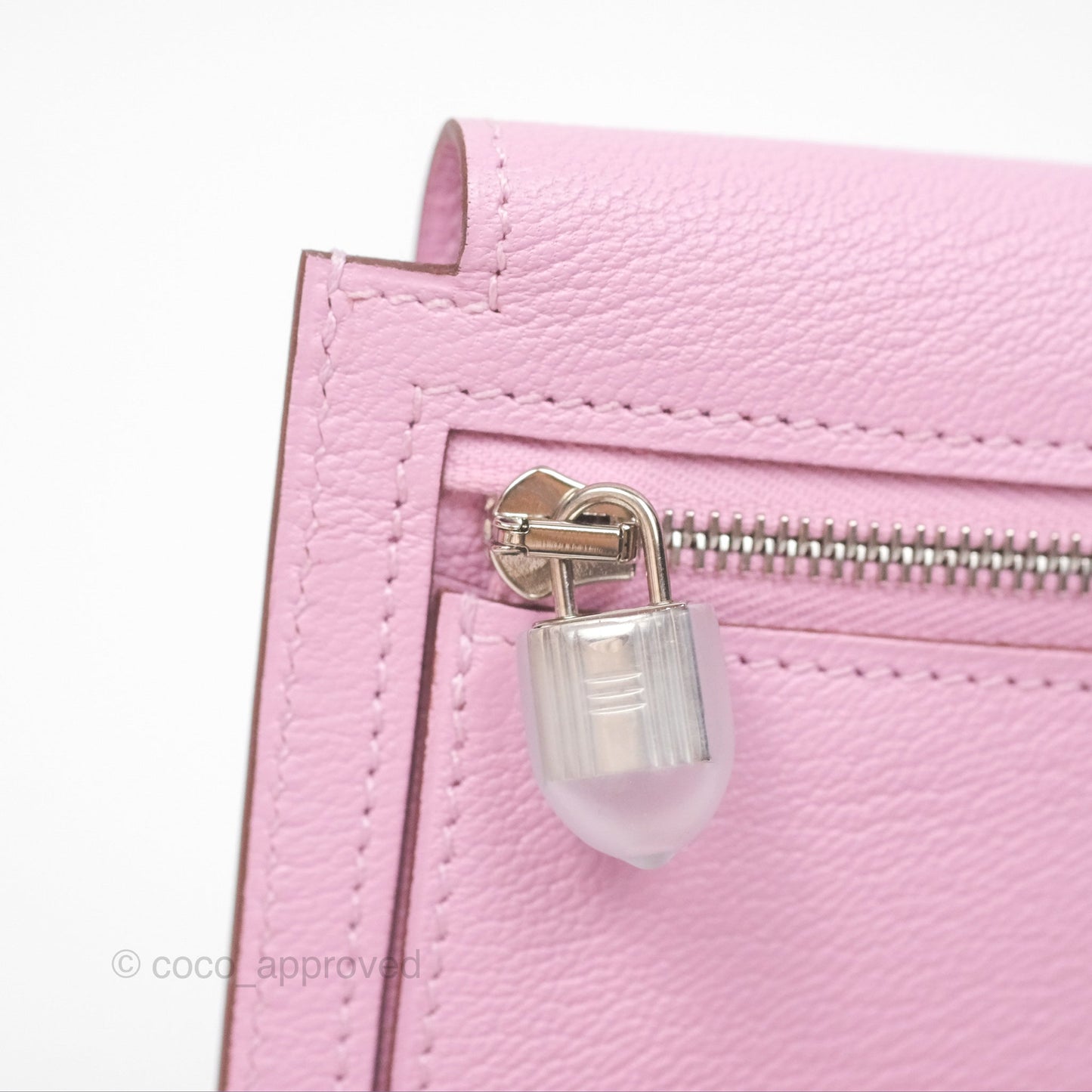 Hermès Kelly Pocket Compact Wallet Mauve Sylvester Palladium Hardware