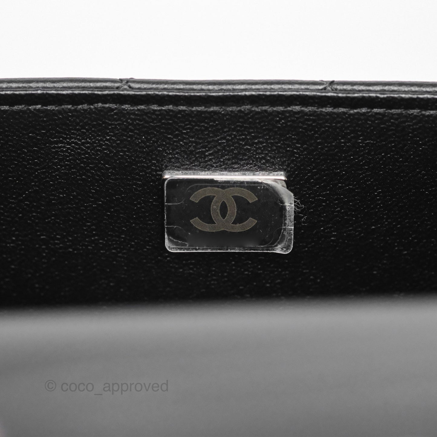 Chanel Quilted Mini Rectangular Flap Black Lambskin Silver Hardware