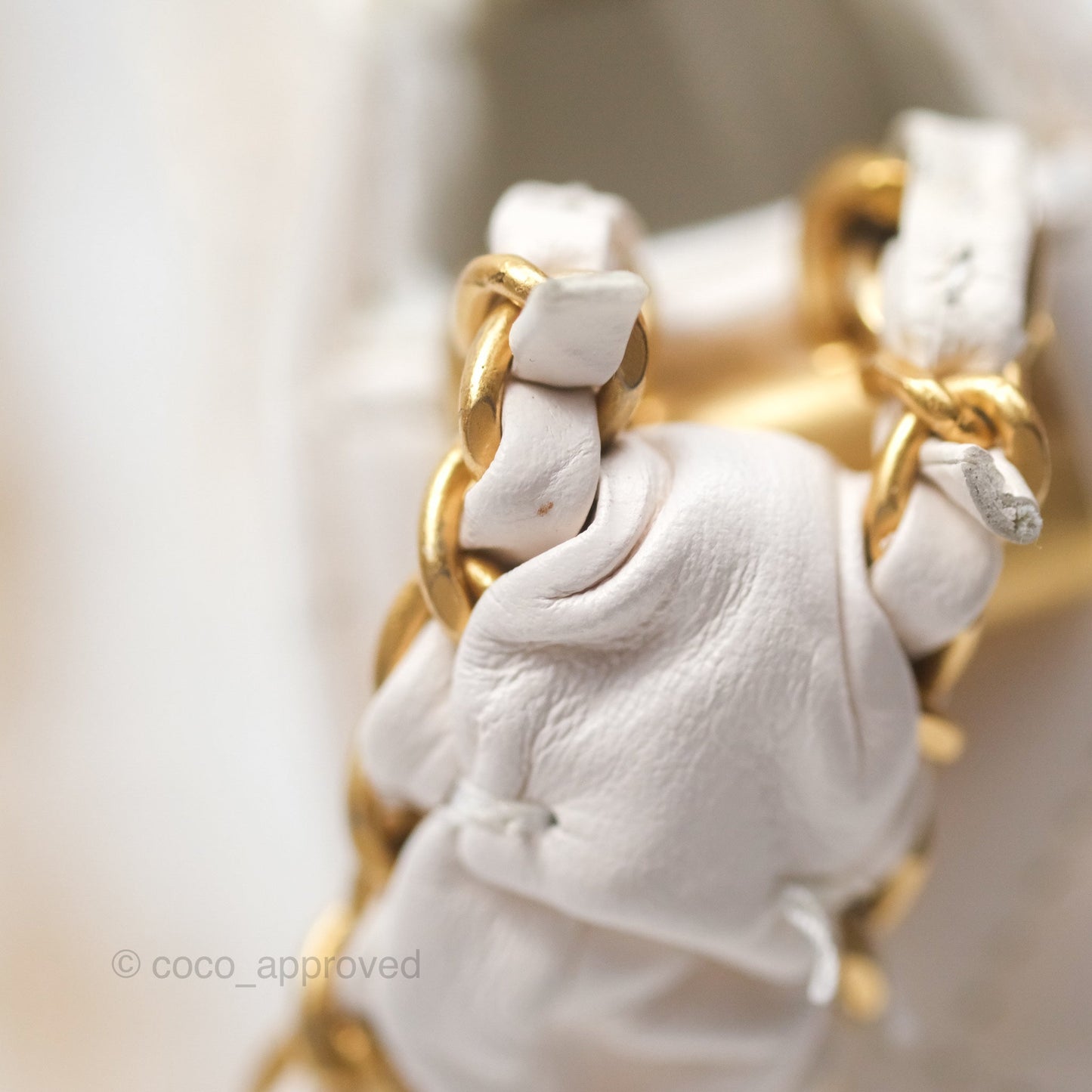 Chanel Hobo Bag White Aged Calfskin Aged Gold Hardware