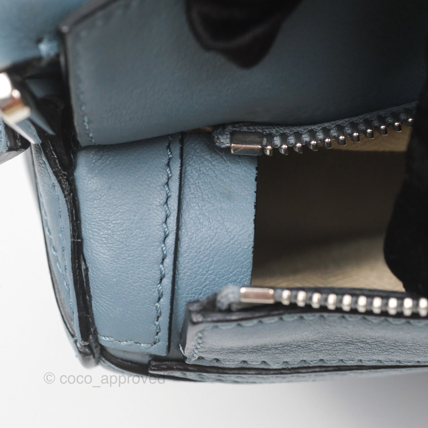 Loewe Small Puzzle Bag Blue Calfskin Silver Hardware