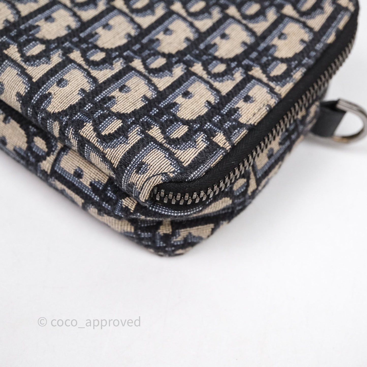 Dior Men's Crossbody Pouch Bag Blue Oblique Canvas