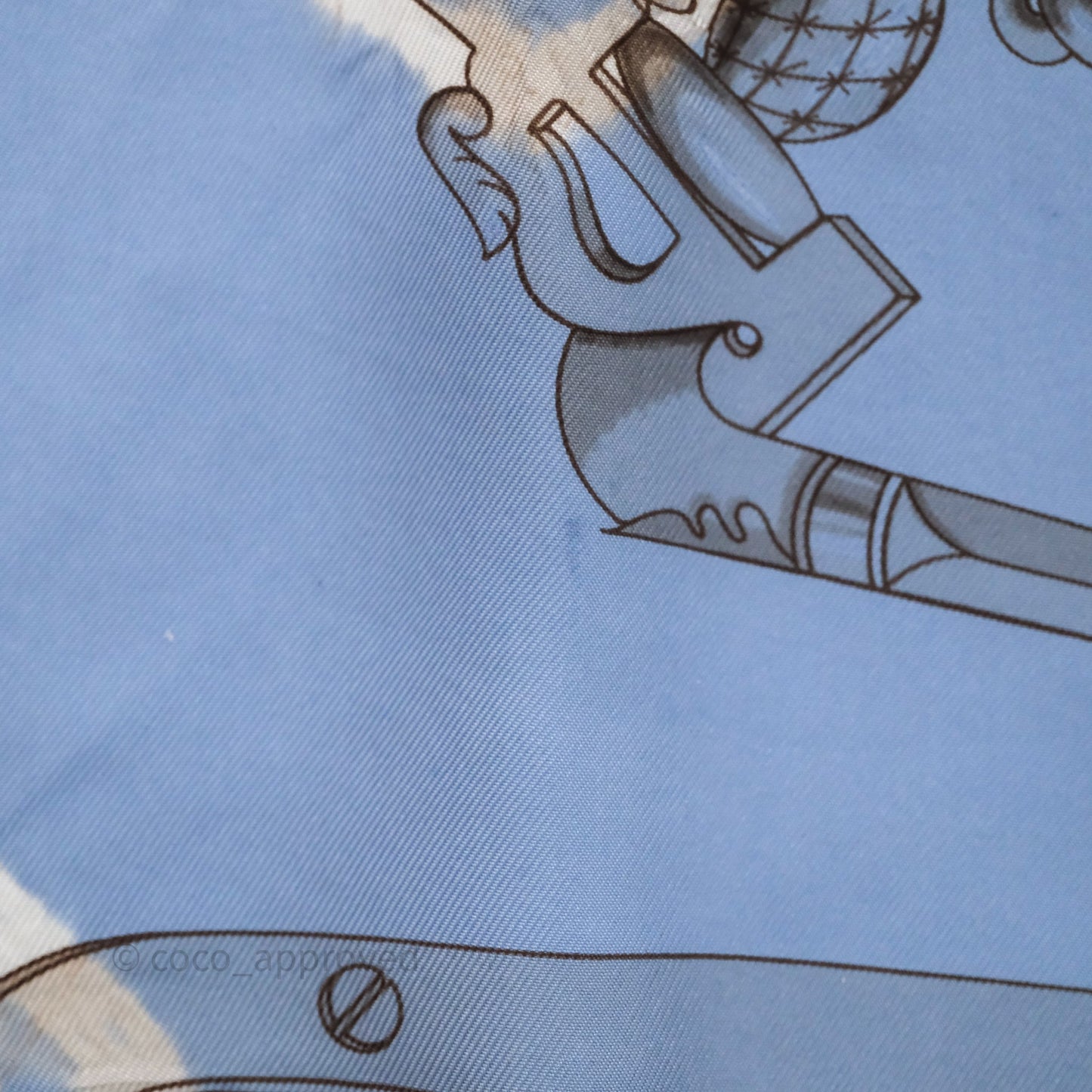 Hermès Mors et Gourmettes Scarf Light Blue