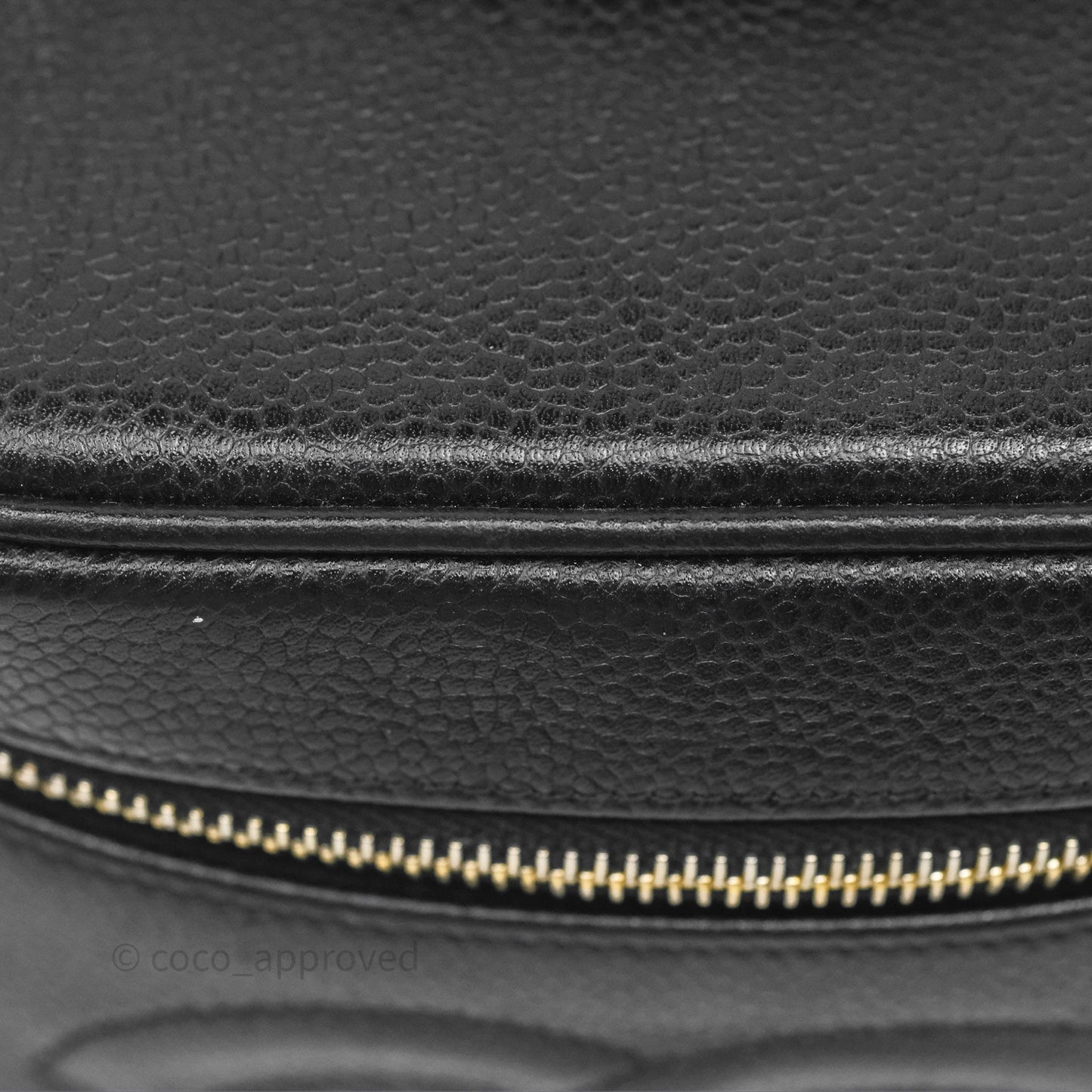 Chanel Vintage Vanity Case Black Caviar Gold Hardware