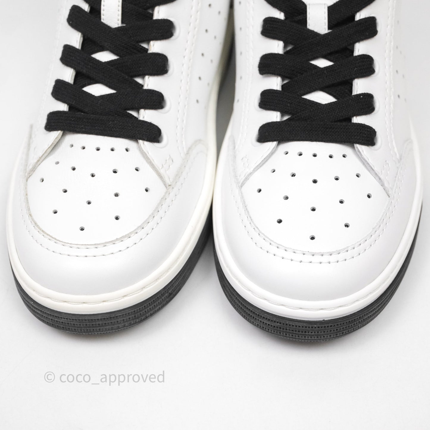 Chanel Logo Sneakers White Calfskin Size 37