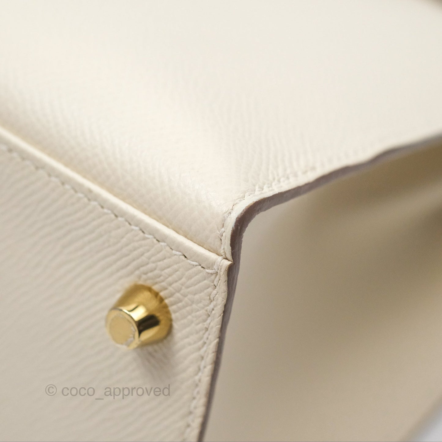 Hermès Kelly 28 Sellier Craie 10 Epsom Gold Hardware
