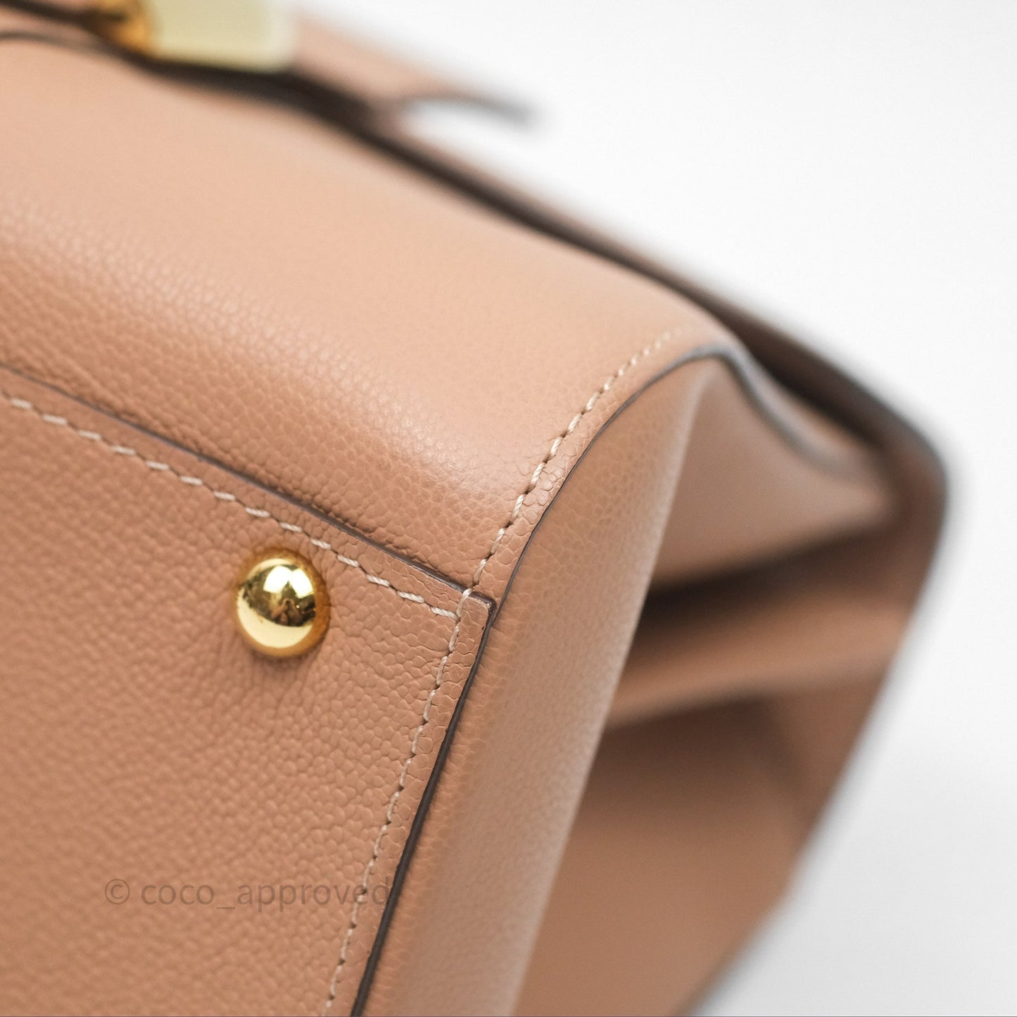 Delvaux Mini Brillant Bag Vison Grained Calfskin Gold Hardware with Twilly