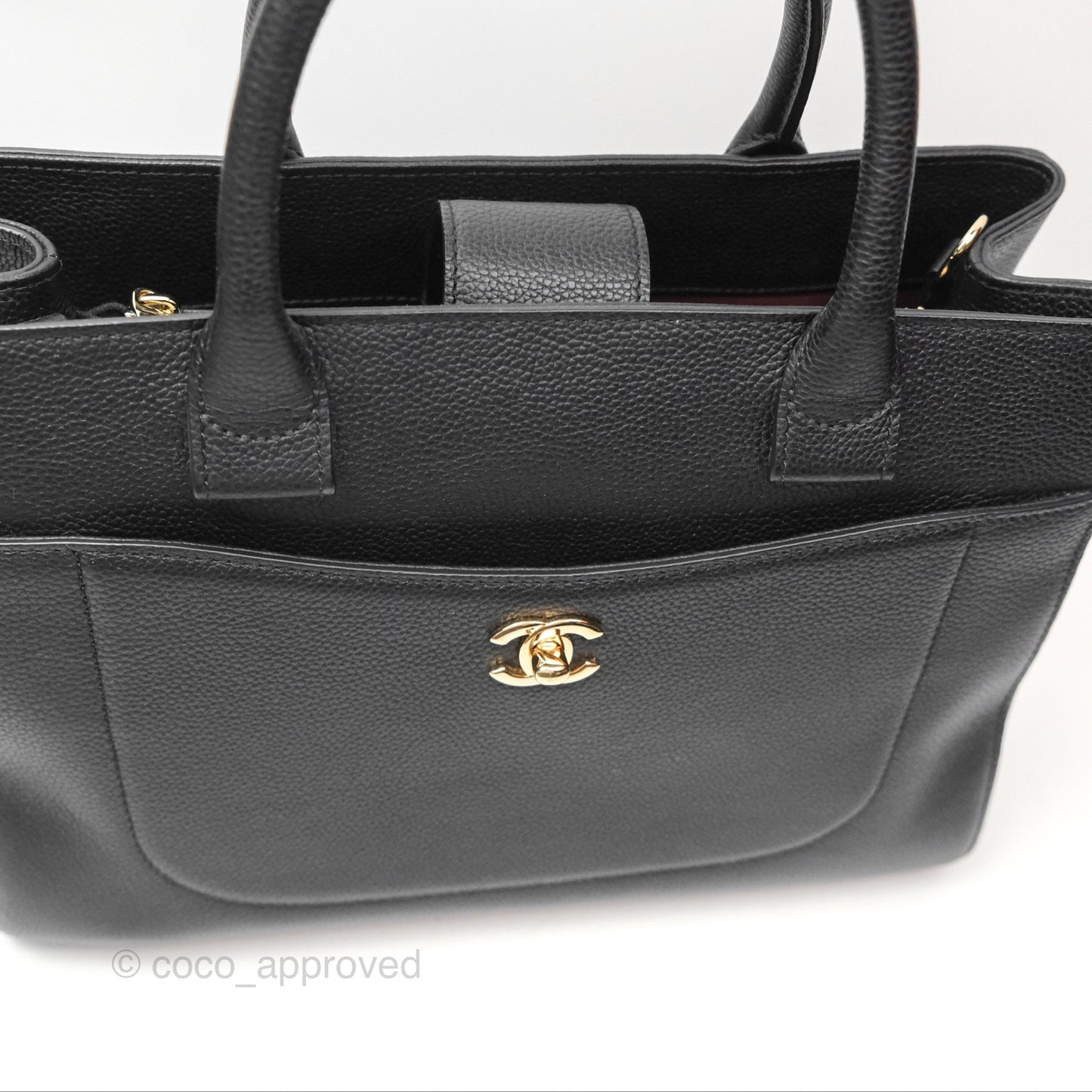 Chanel Small Neo Executive Tote Bag Black Grained Calfskin