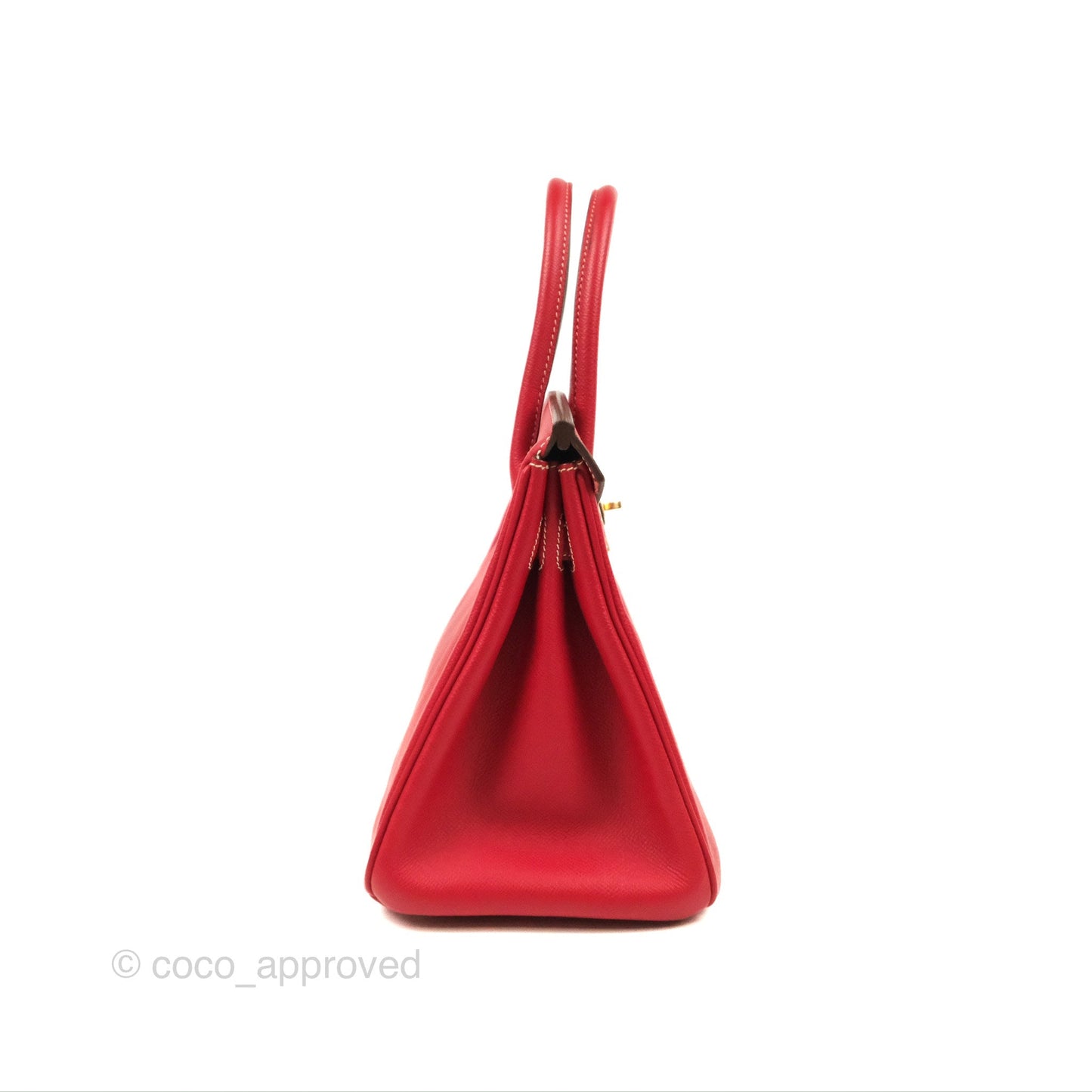 Hermès Candy Birkin 30 Rouge Casque/Blue Thalassa Epsom Permabrass Hardware