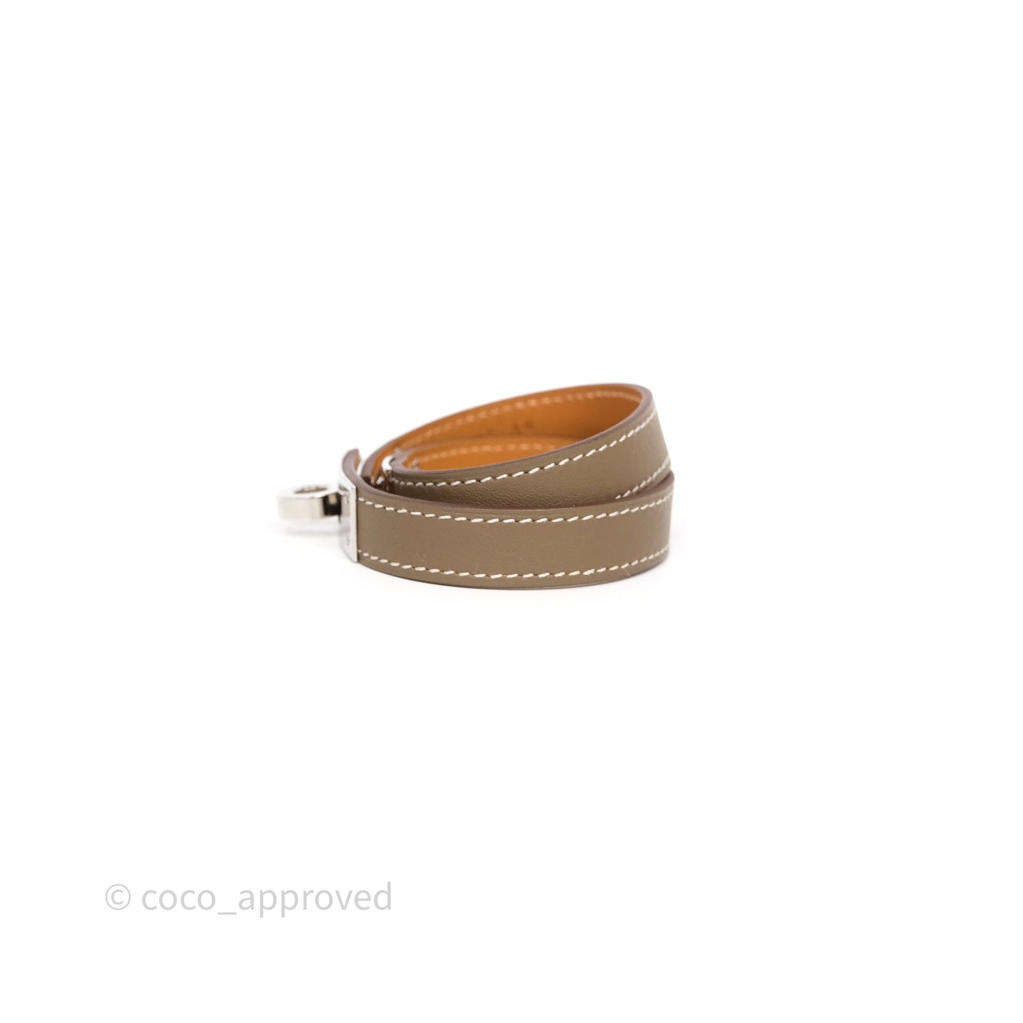 Hermès Kelly Double Tour Bracelet Etoupe Epsom Palladium Hardware