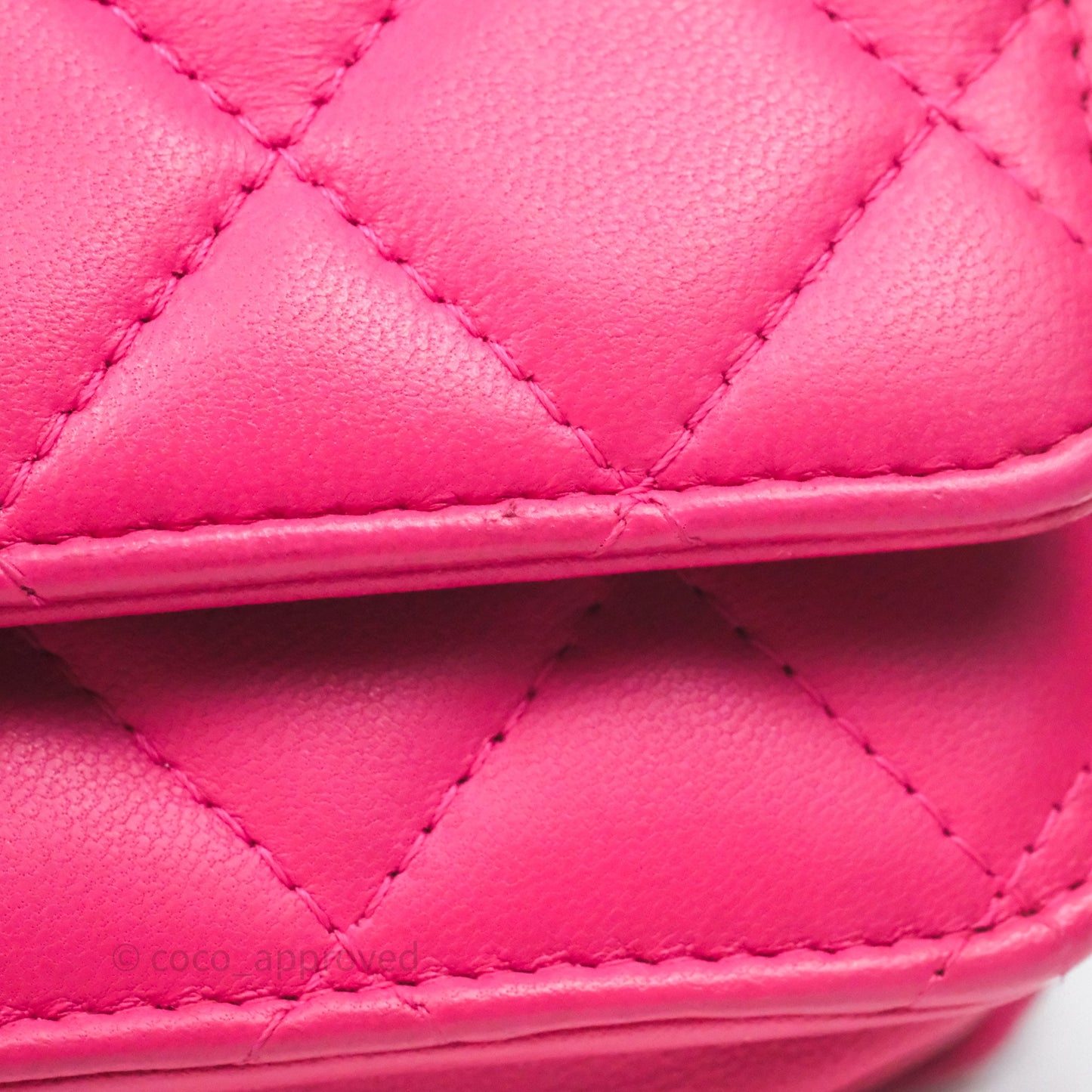 Chanel Quilted Wallet on Chain WOC Pink Lambskin Silver Hardware