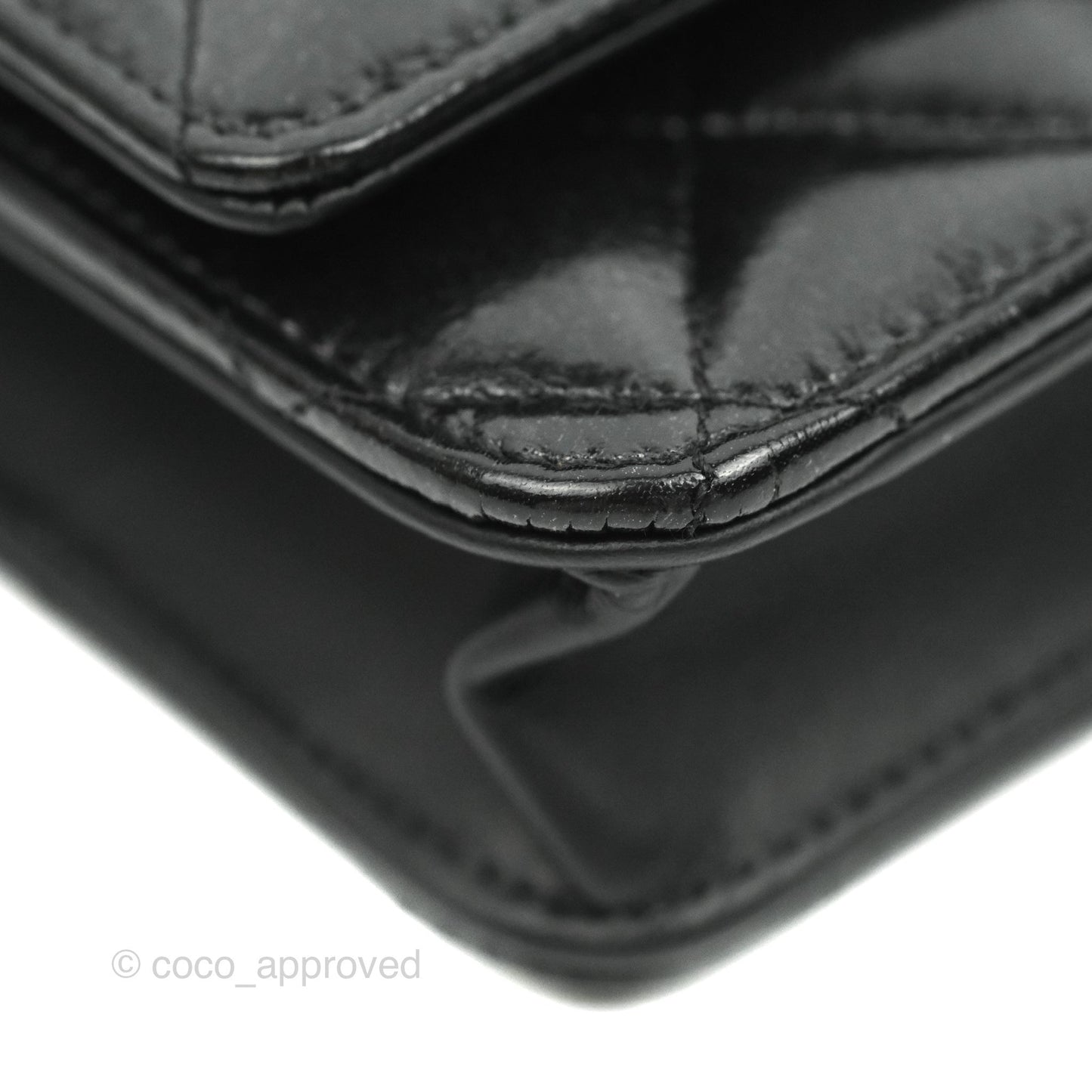 Chanel Quilted Reissue WOC Black Glazed Crumpled Calfskin Aged Gold Hardware