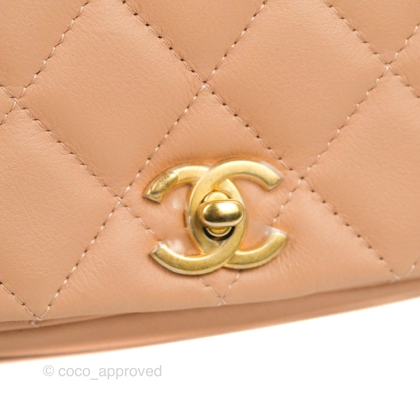 Chanel Clutch with Chain Beige Pink Calfskin Aged Gold Hardware