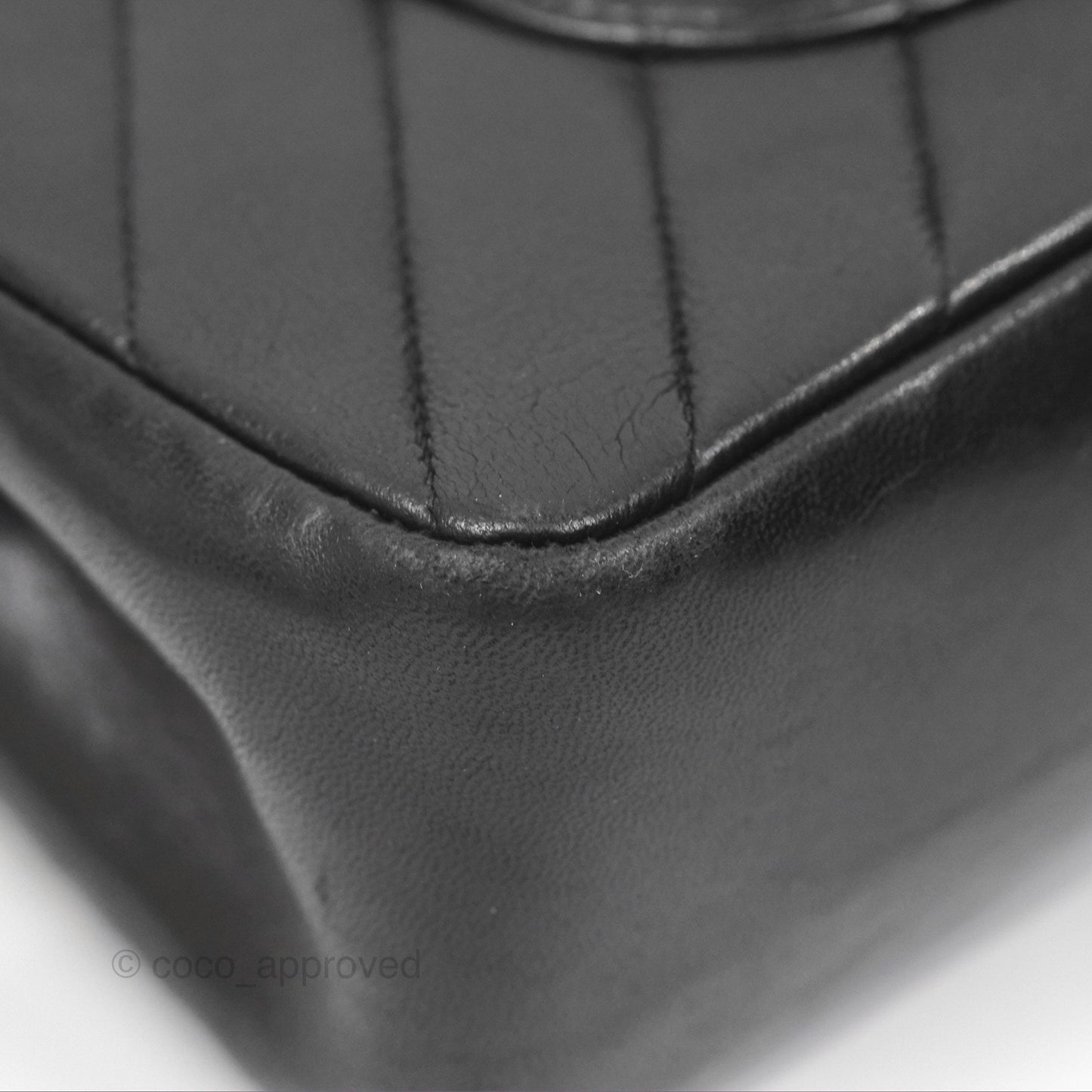 Chanel Vintage Medium Classic Flap Chevron Black Lambskin 24K Gold Hardware