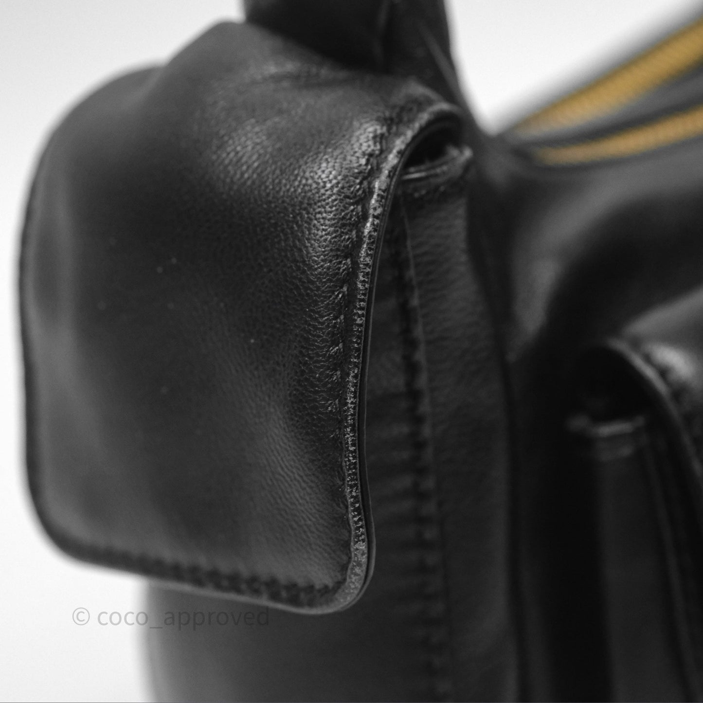 Miu Miu Nappa Leather Pocket Bag Black Lambskin Gold Hardware