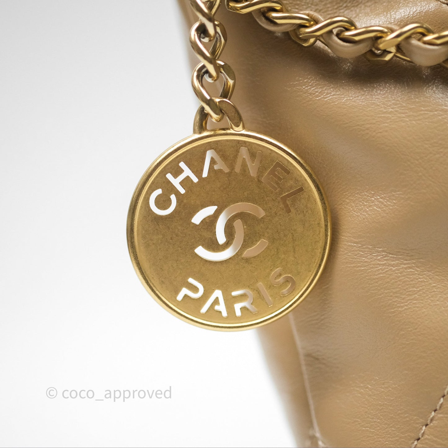 Chanel 22 Mini Bag Beige Shiny Crumpled Calfskin