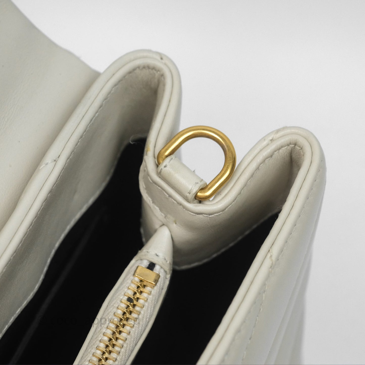 Saint Laurent Loulou Small Flap Bag Ivory Light Beige Gold Hardware