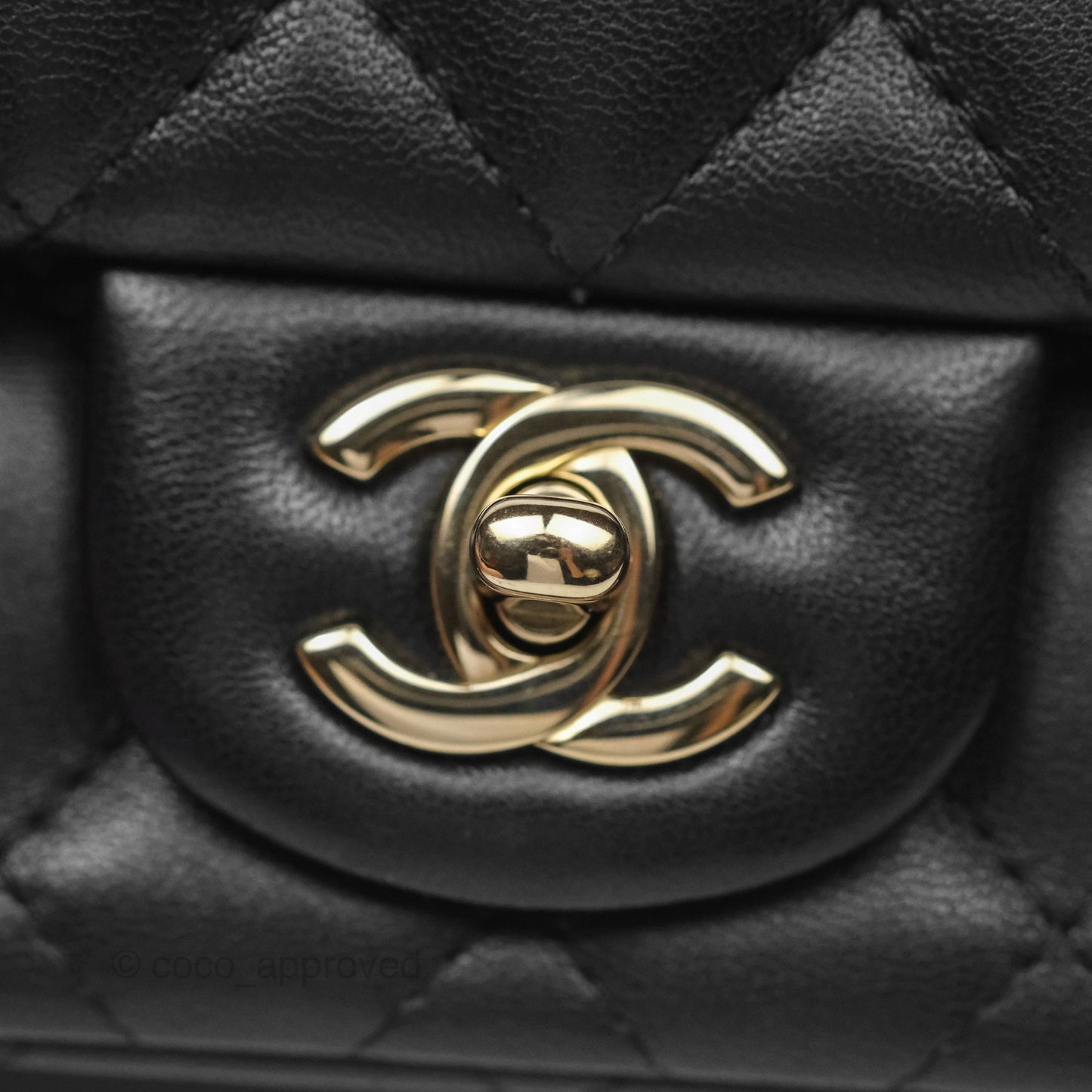 Chanel Mini Square Black Lambskin Gold Hardware