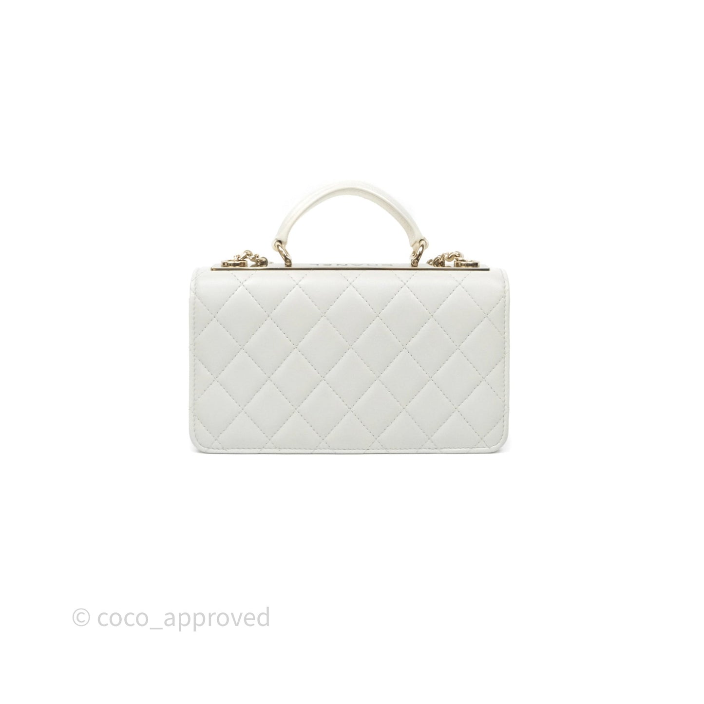 Chanel Trendy CC Wallet On Chain WOC Light Grey Lambskin Gold Hardware N