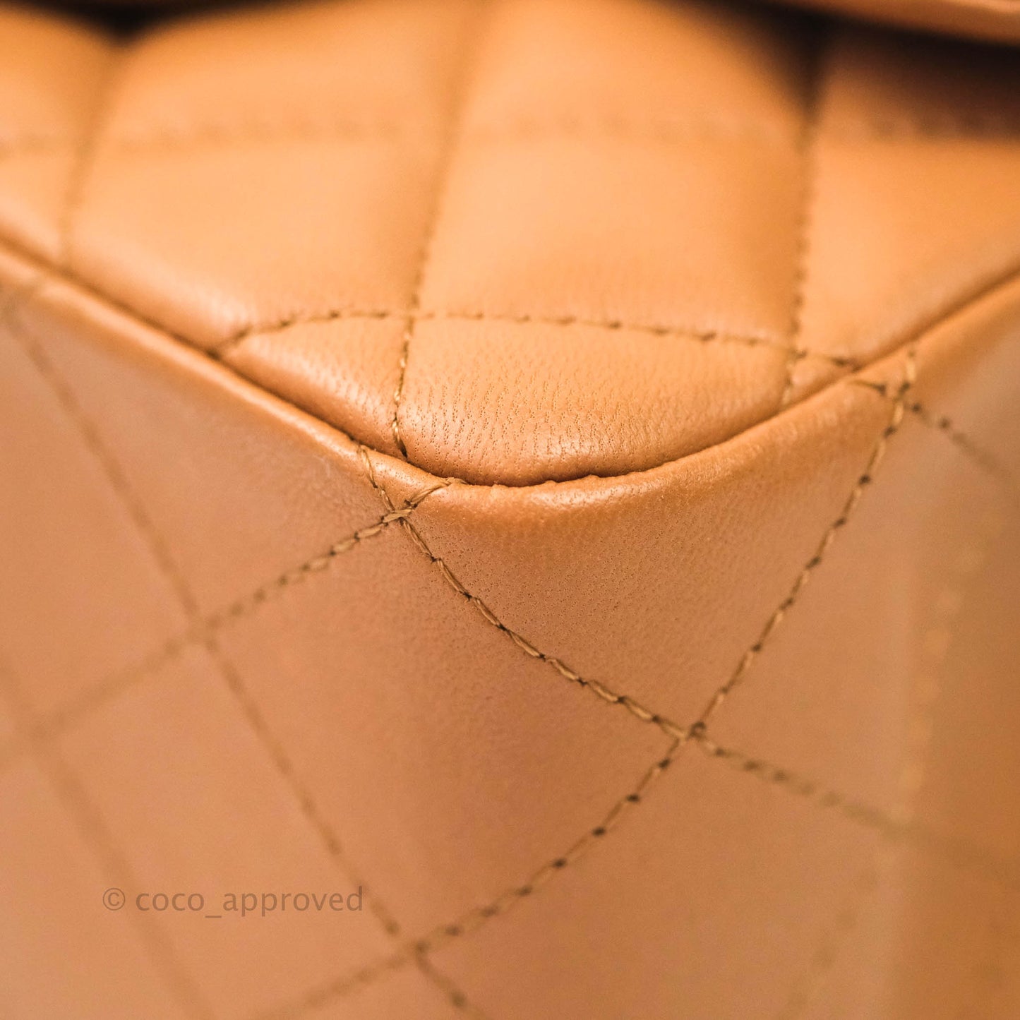 Chanel Classic Quilted Mini Square Caramel Dark Beige Lambskin Gold Hardware