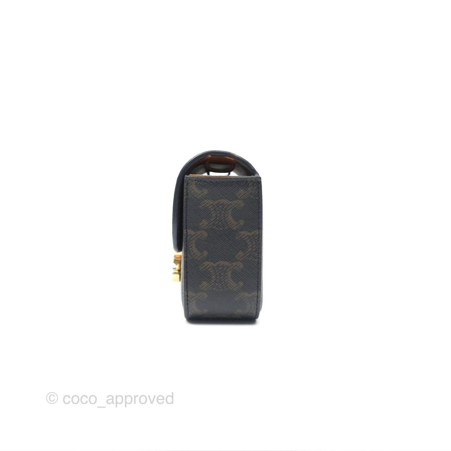 Celine Mini Triomphe Tan Canvas Calfskin