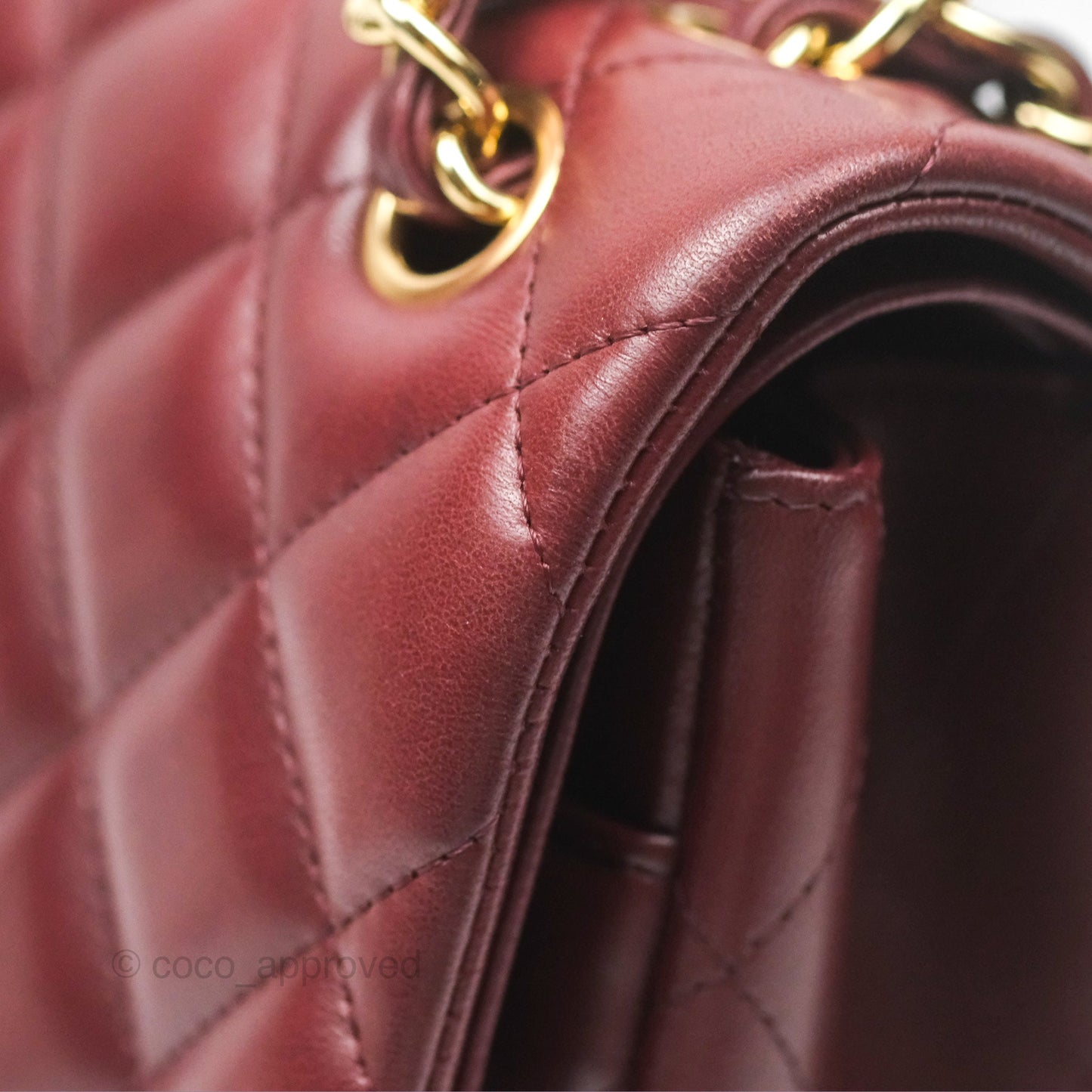Chanel Jumbo Double Flap Burgundy Lambskin Gold Hardware