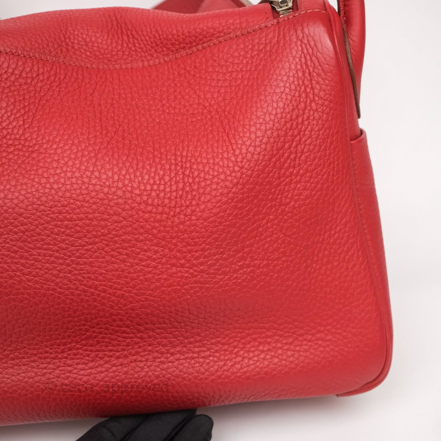 Hermès Lindy 30 Rouge Garance 54 Clemence Palladium Hardware