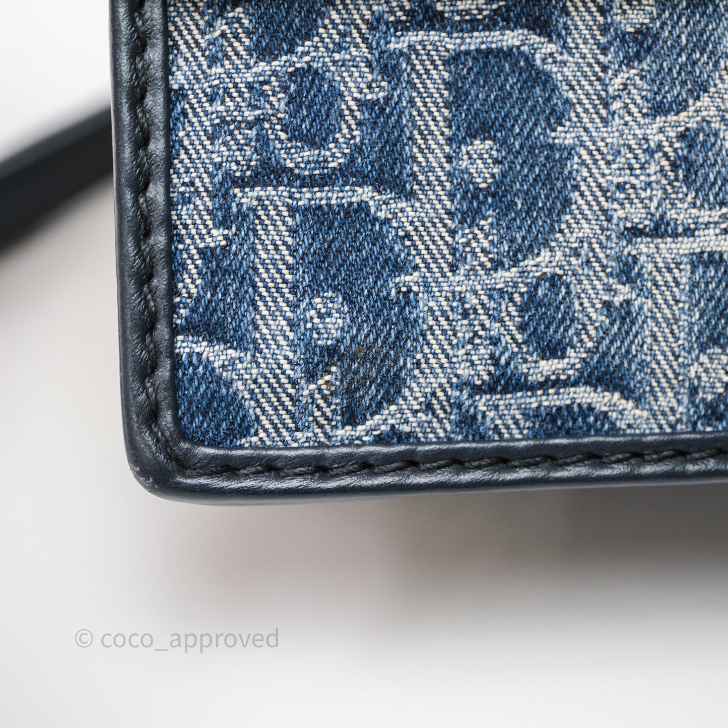 Christian Dior Montaigne East-West Bag Denim With Chain
