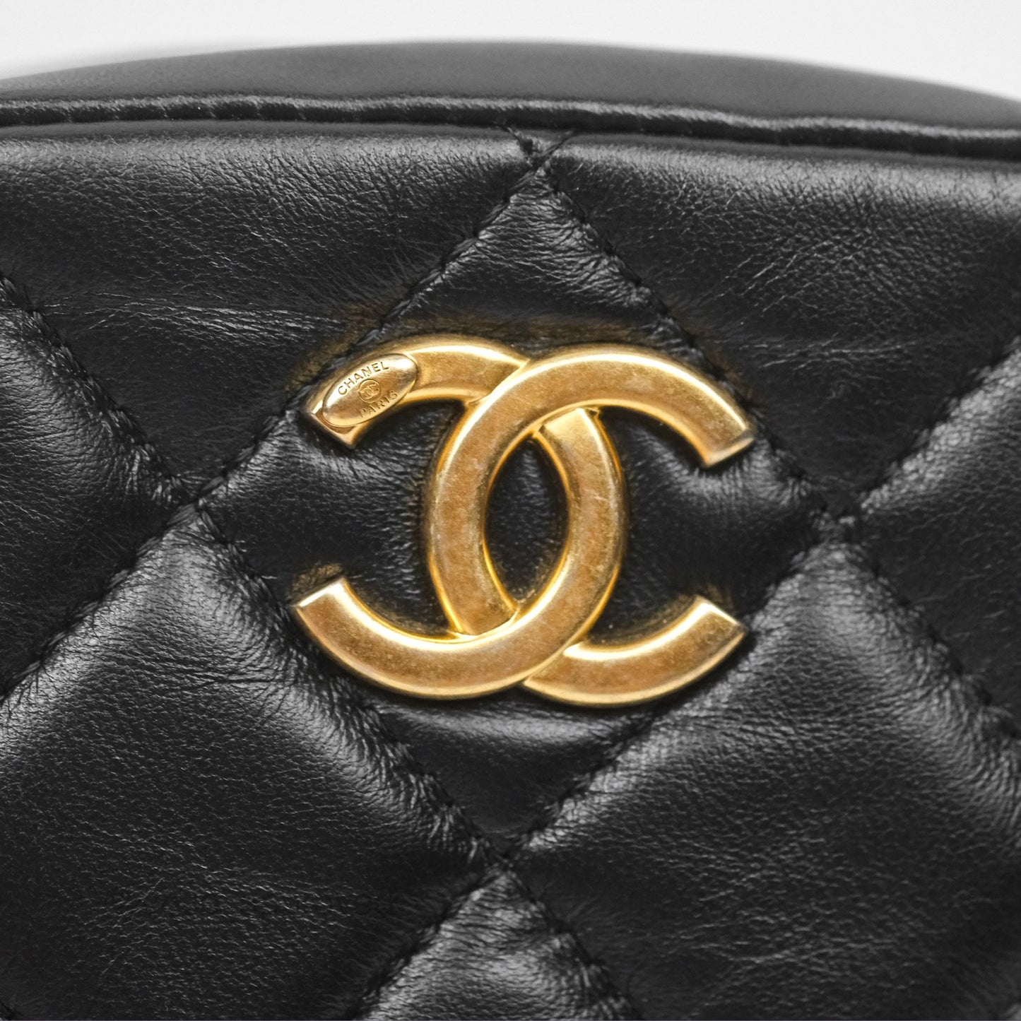 Chanel My Perfect Mini Camera Bag Black Lambskin Aged Gold Hardware