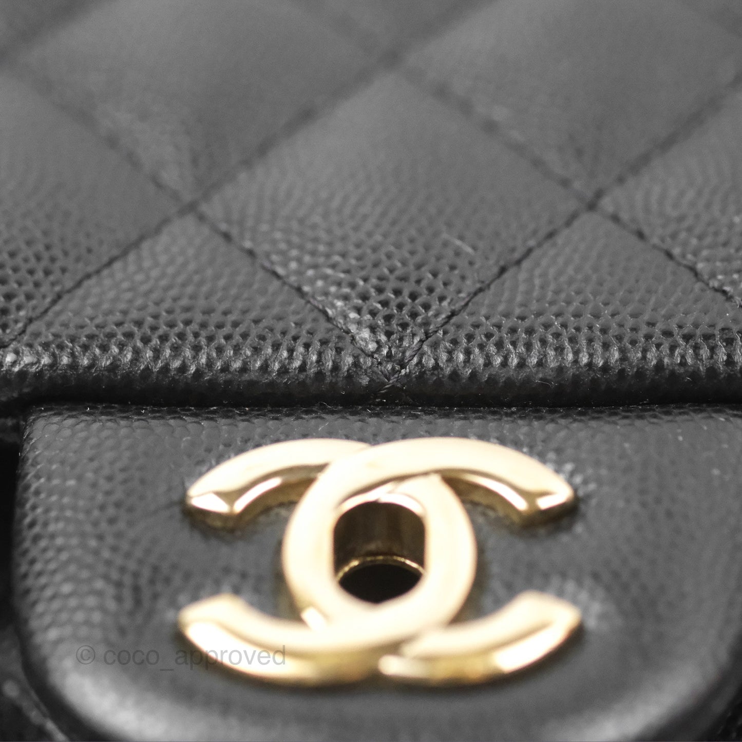 Chanel Quilted Mini Rectangular Black Caviar Gold Hardware 17B