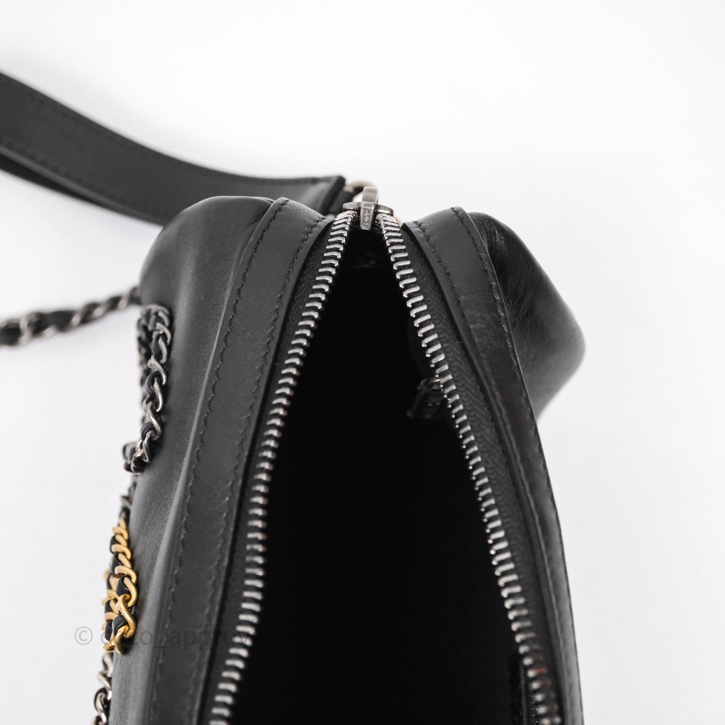 Chanel Logo Bowling Bag Black Calfskin Mixed Hardware