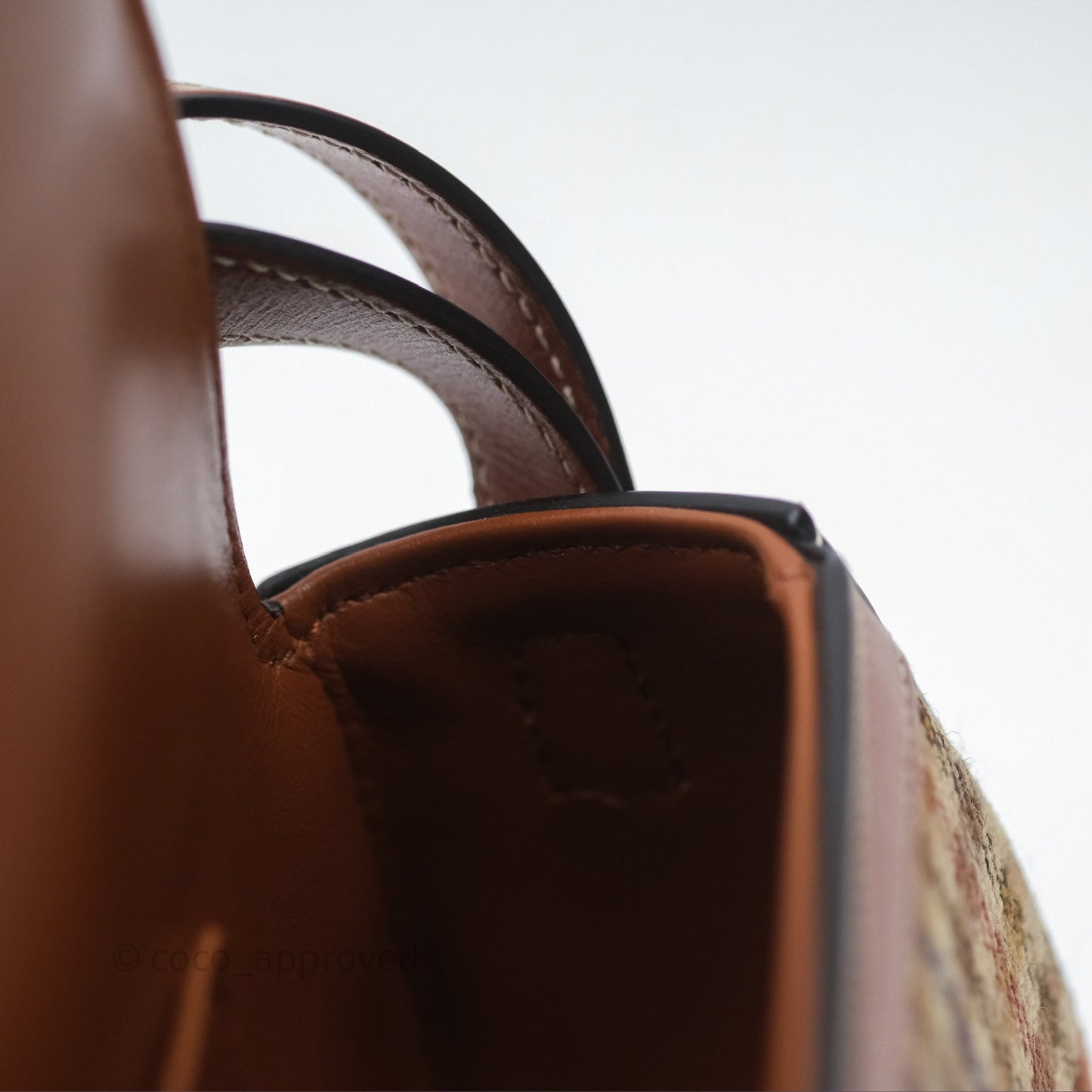 Celine Clutch on Strap in Tartan Textile and Natural Calfskin