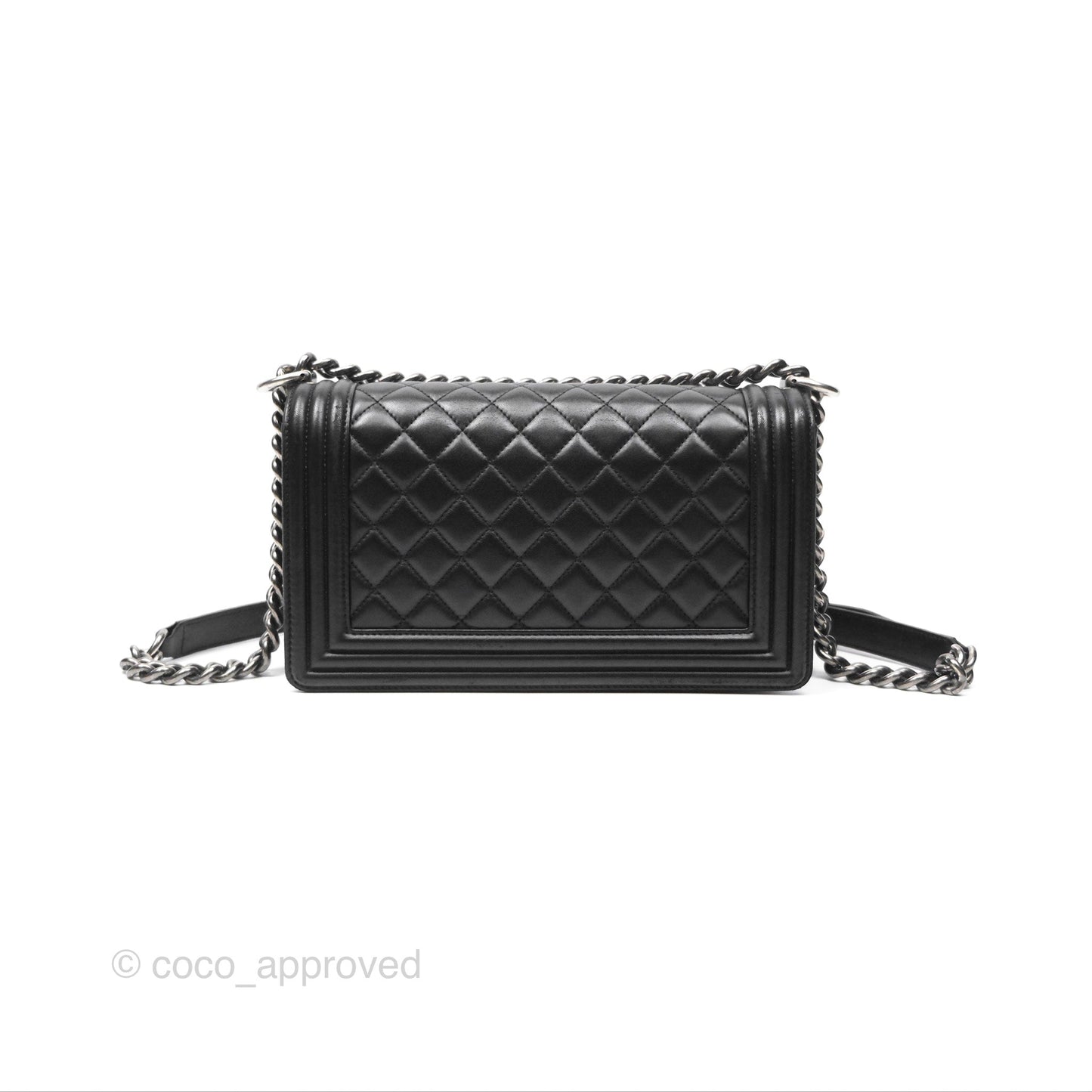 Chanel Medium Boy Quilted Black Lambskin Ruthenium Hardware