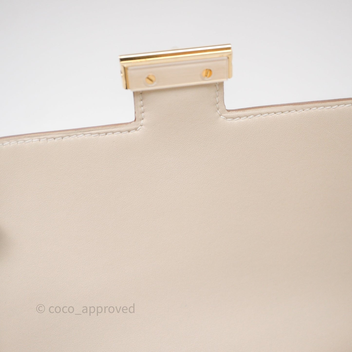 Hermès Constance Mini 18cm Mirror Craie 10 Gold Hardware