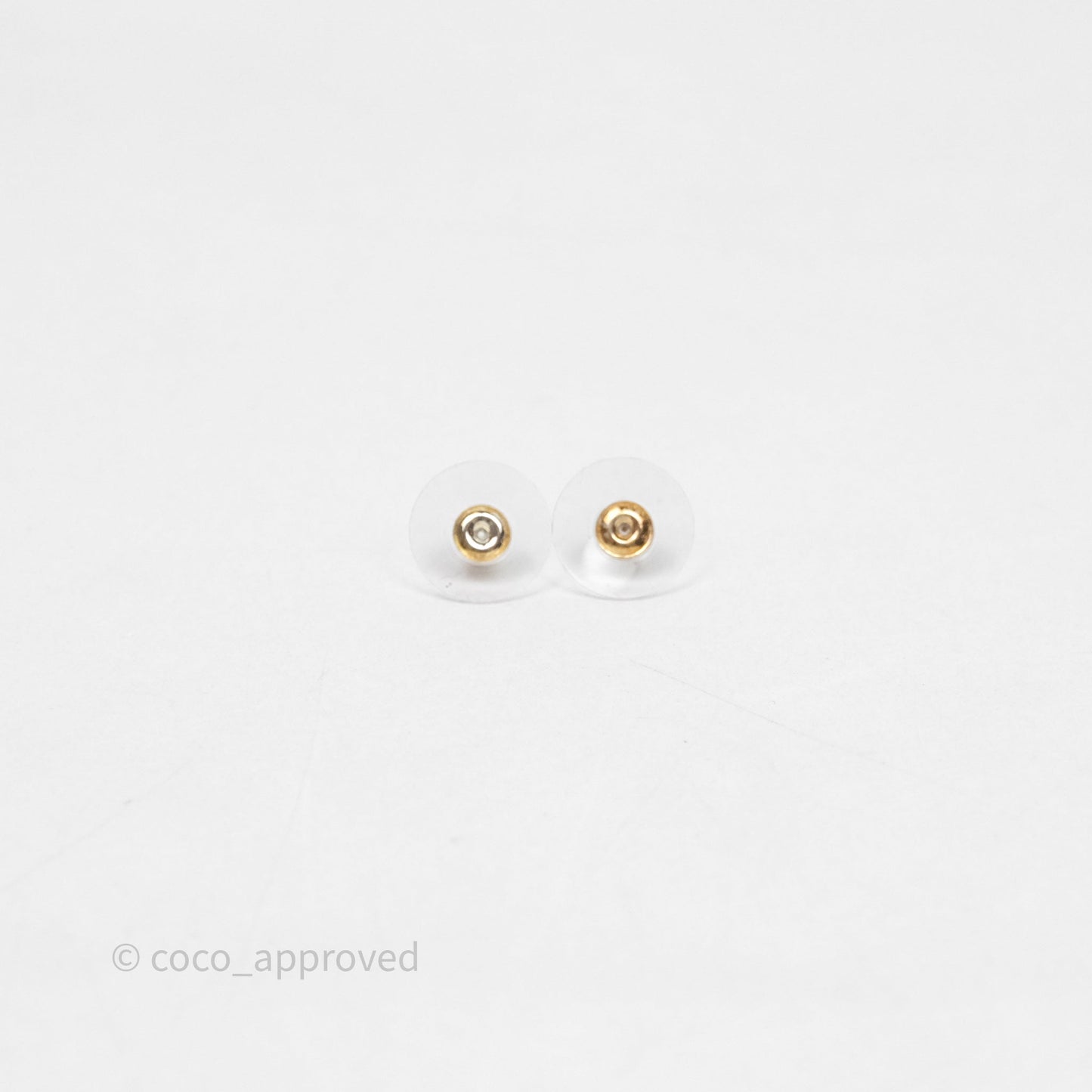 Chanel CC Crystals Round Earrings Silver Tone 25S