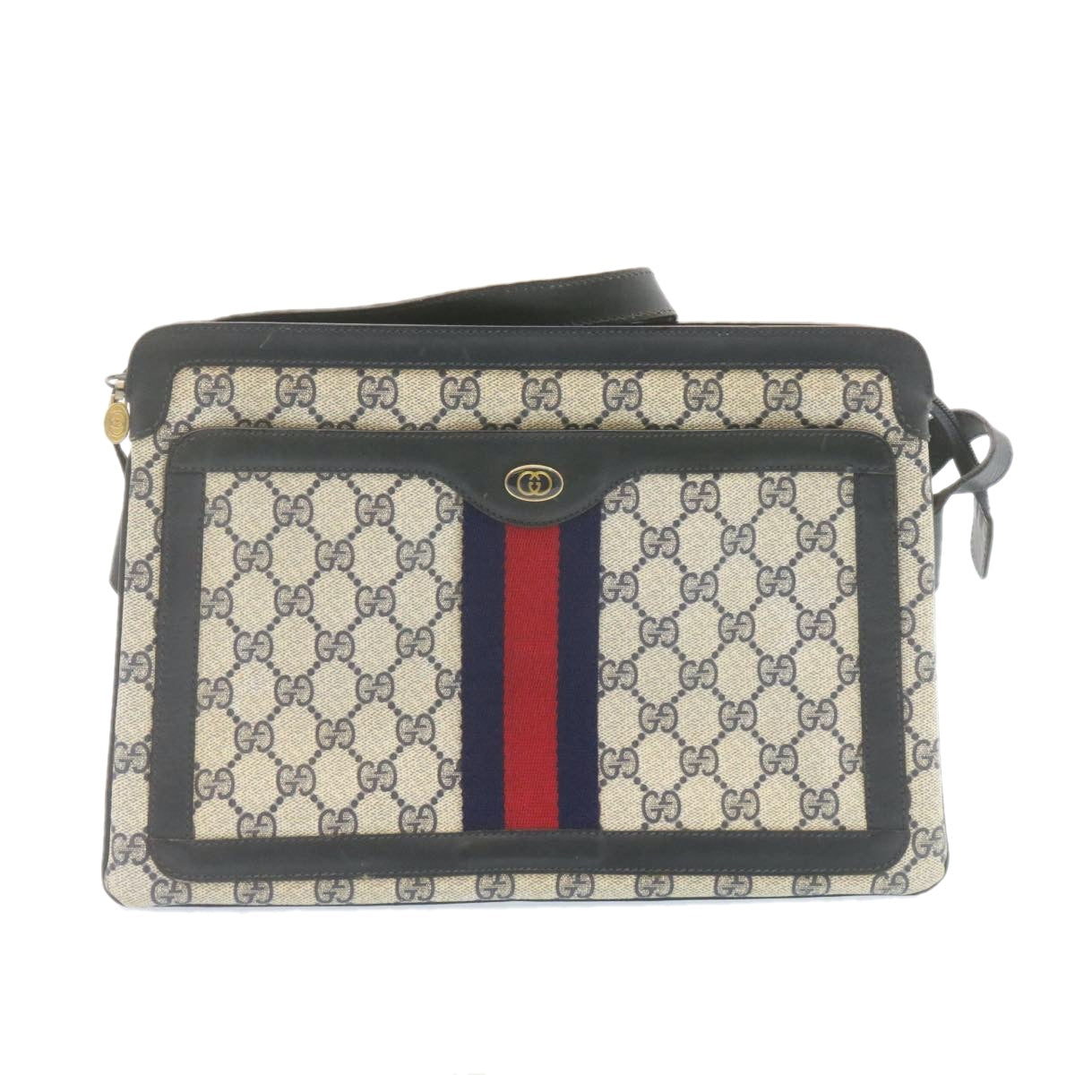 Luxury Gucci Trending 2025 Sherry Line GG Canvas Shoulder Bag PVC Leather Red Navy