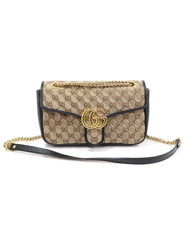 Luxury Gucci Trending 2025 443497 GG logo matelass jacquard gold chain Marmont small shoulder bag