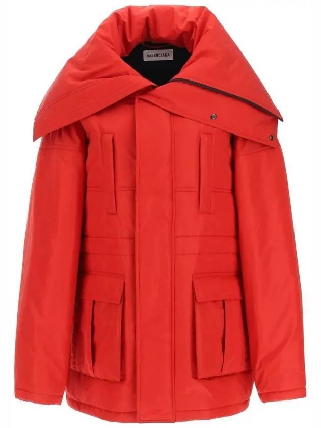 Luxury Balenciaga CB Technical Parka Red
