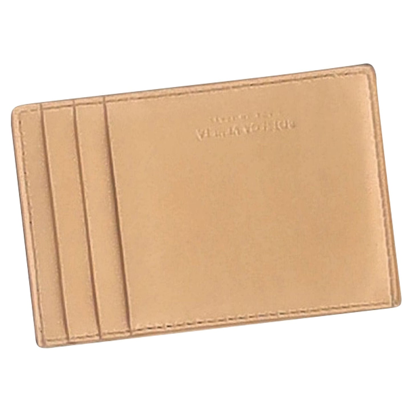 Luxury Bottega Veneta Intrecciato Card Holder in Beige Leather