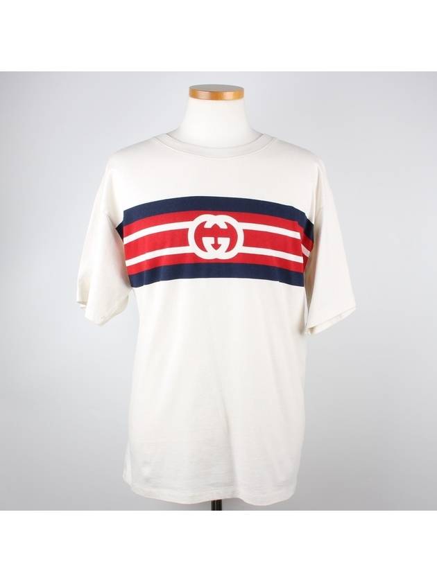 Luxury Gucci Trending 2025 GG Logo Stripe T Shirt S