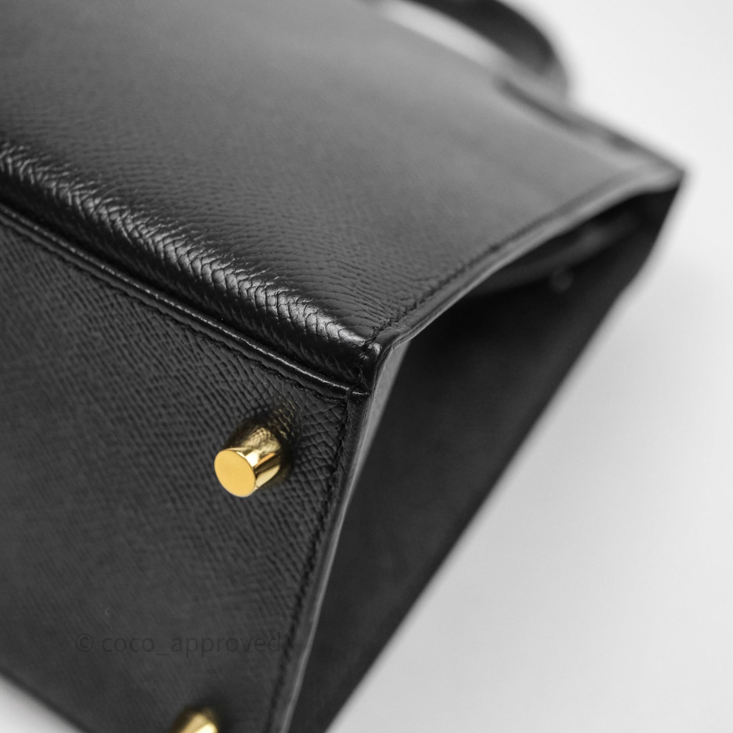 Hermès Kelly 28 Sellier Black Noir 89 Epsom Gold Hardware