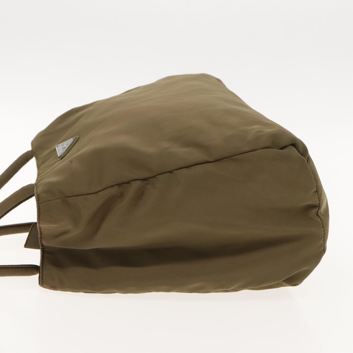Luxury Prada Hand Bag Nylon Khaki Silver  95022