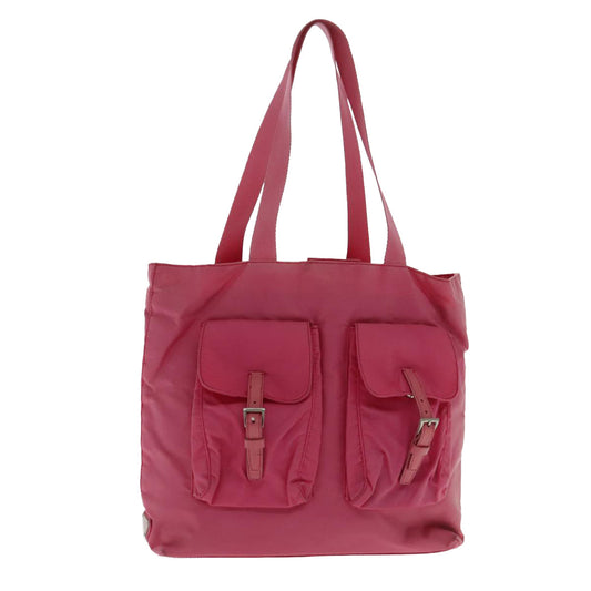 Luxury Prada Tote Bag Nylon Pink Silver  95028