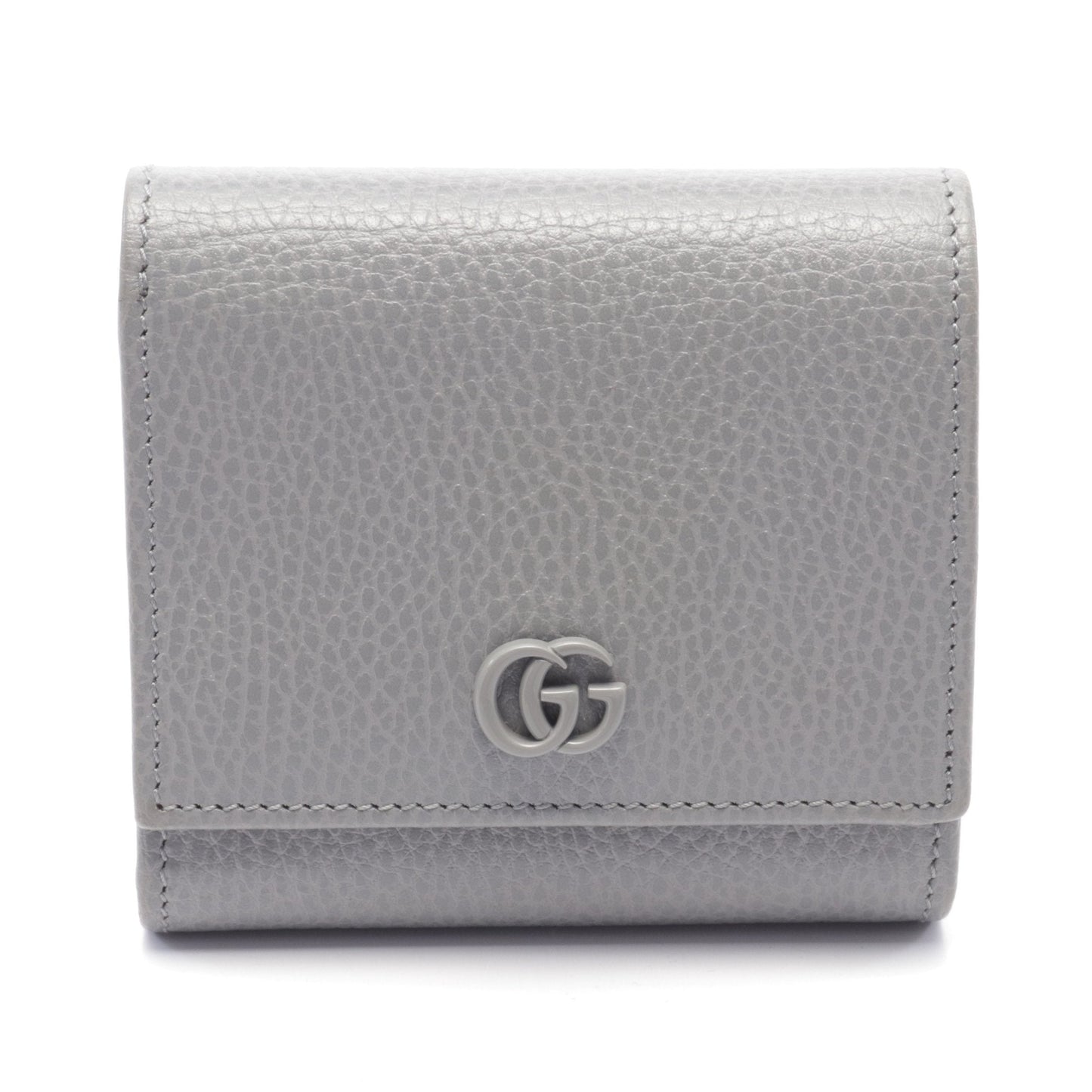 Luxury Gucci Trending 2025 GG Marmont Bi-fold wallet Leather Gray