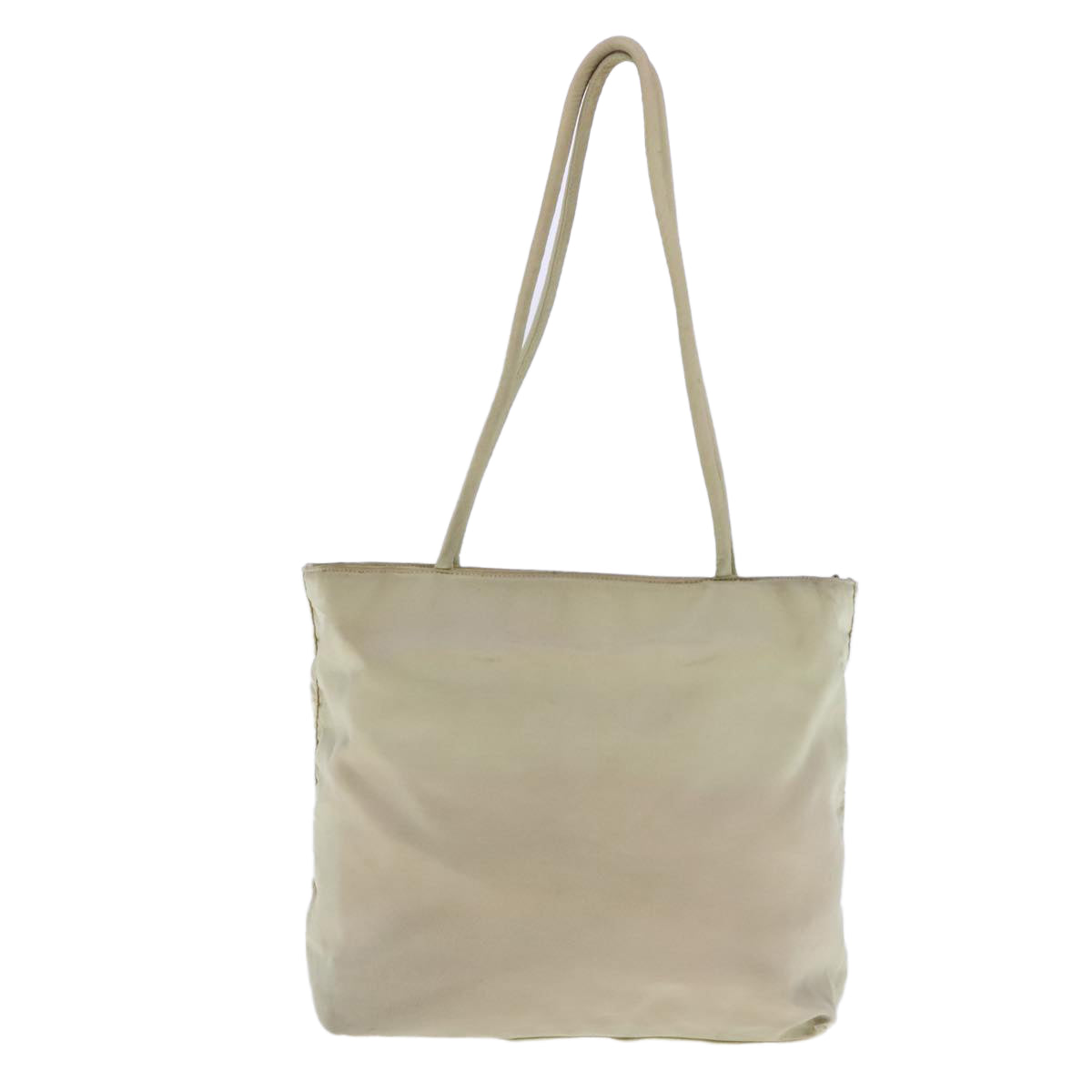 Luxury Prada Tote Bag Nylon Silver Cream  95047