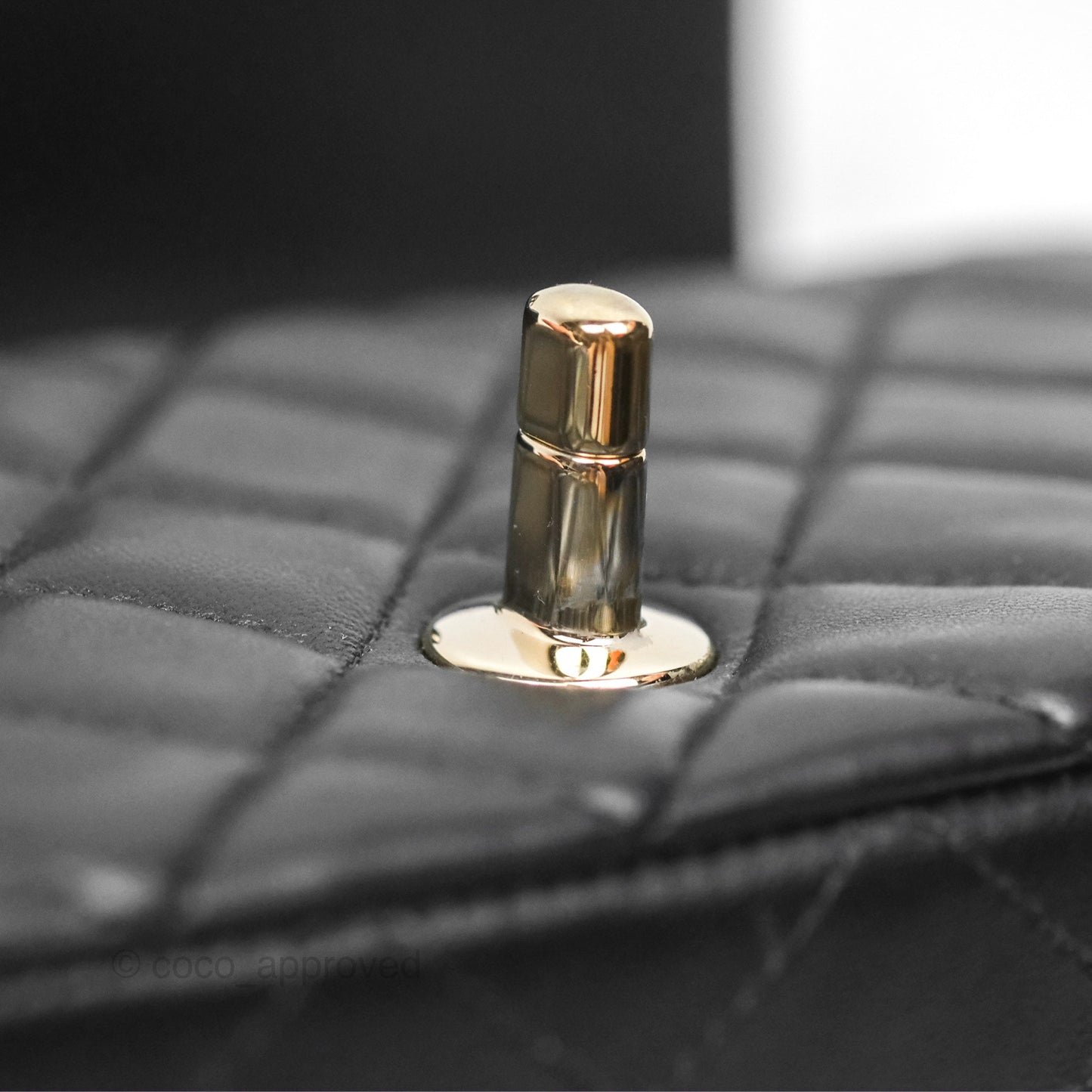 Chanel Quilted Mini Rectangular Black Lambskin Gold Hardware