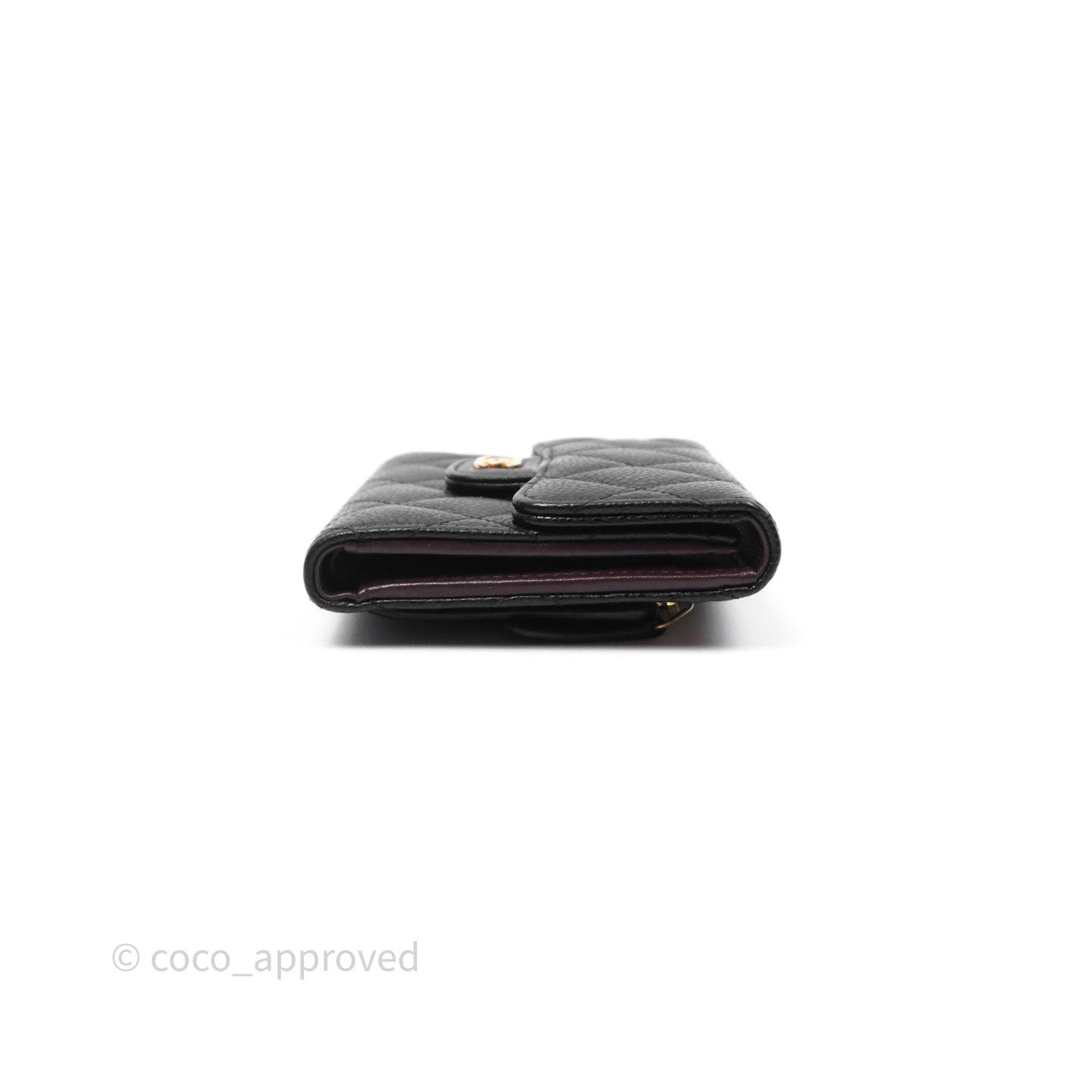 Chanel Classic Short Flap Wallet Black Caviar Gold Hardware