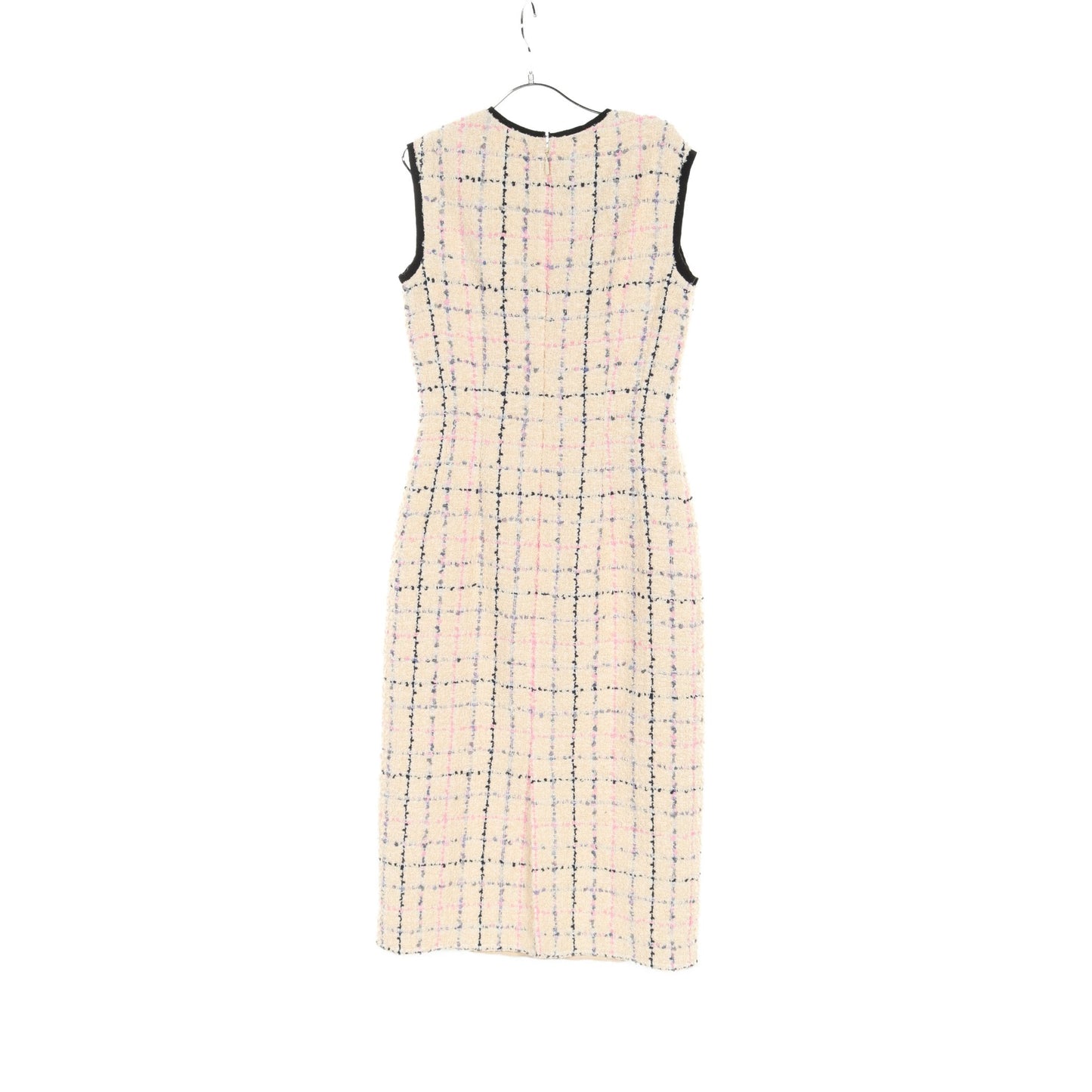 Luxury Gucci Trending 2025 Tweed One piece No sleeve Cotton Nylon Ivory Black Pink Ribbon With corsage