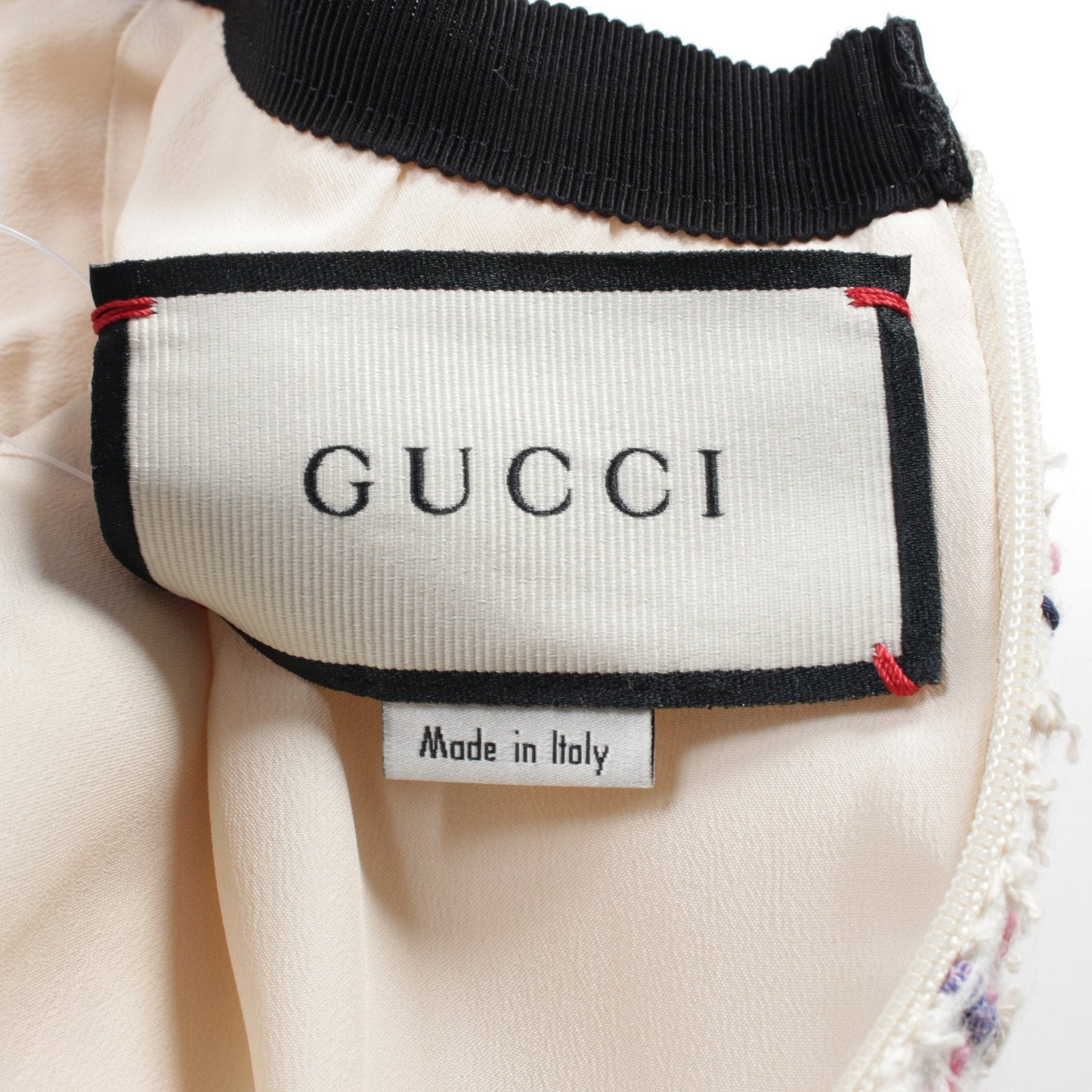 Luxury Gucci Trending 2025 Tweed One piece No sleeve Cotton Nylon Ivory Black Pink Ribbon With corsage