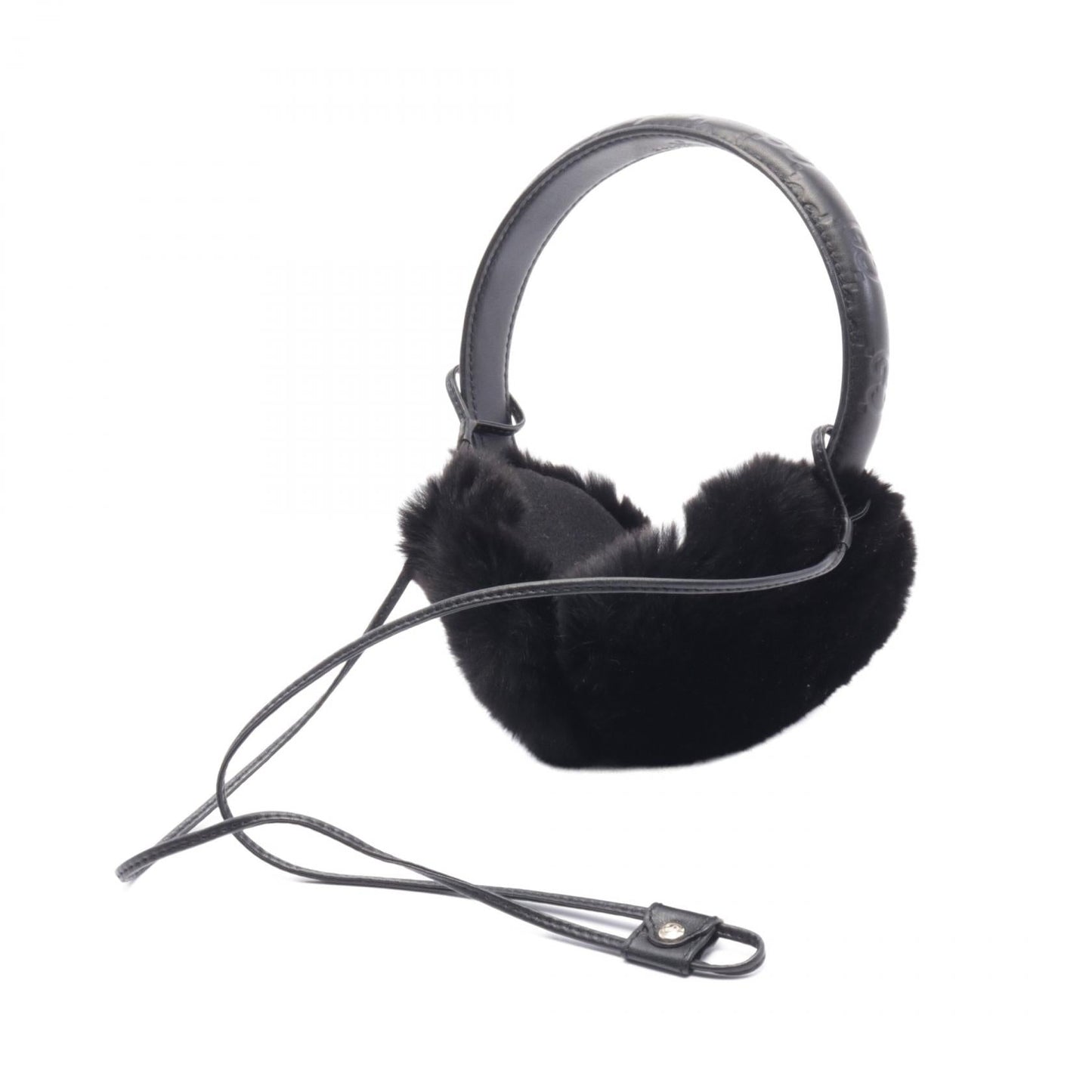 Luxury Gucci Trending 2025 Luxury Gucci Trending 2025 sima Earmuffs Accessory Leather Rabbit fur Black
