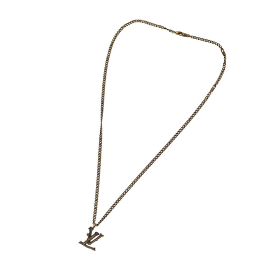 LOUIS VUITTON LV Wood Necklace metal Dark Silver MP2818 LV 95075